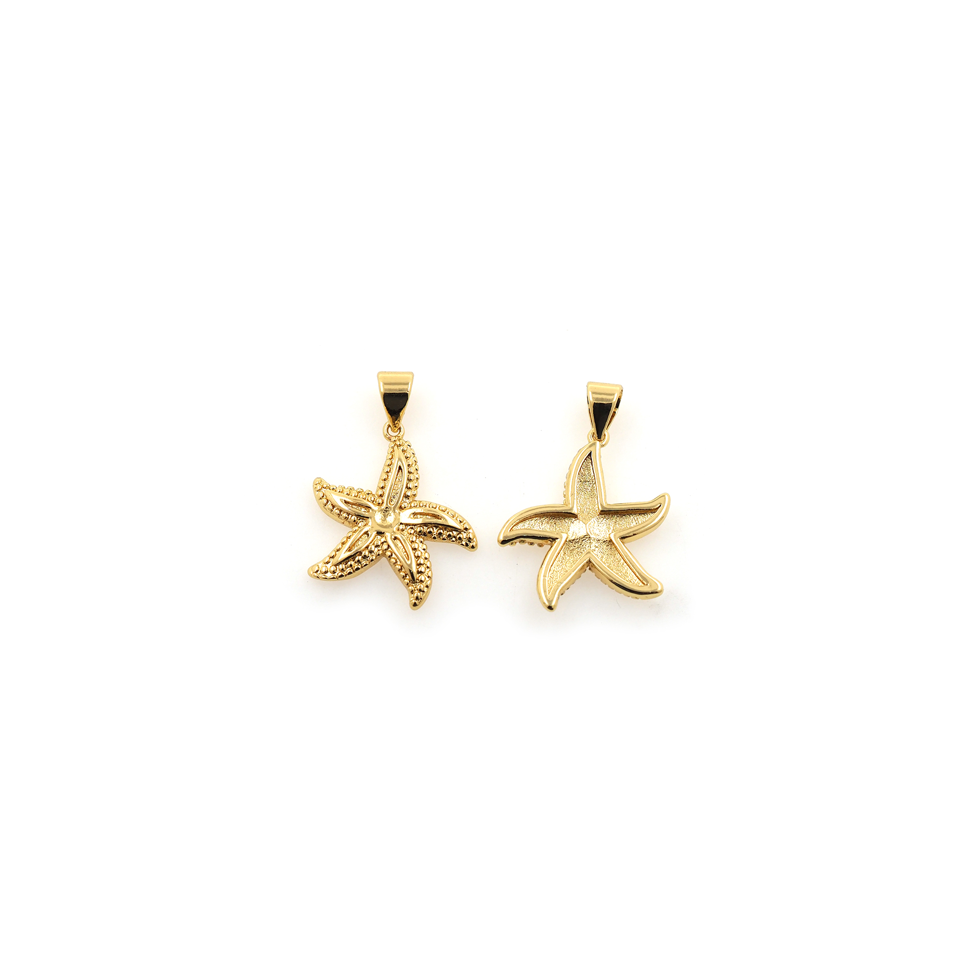 18K Gold Filled Starfish Pendant,Dainty Starfish Charm Earrings Necklace for DIY Jewelry Making Supply