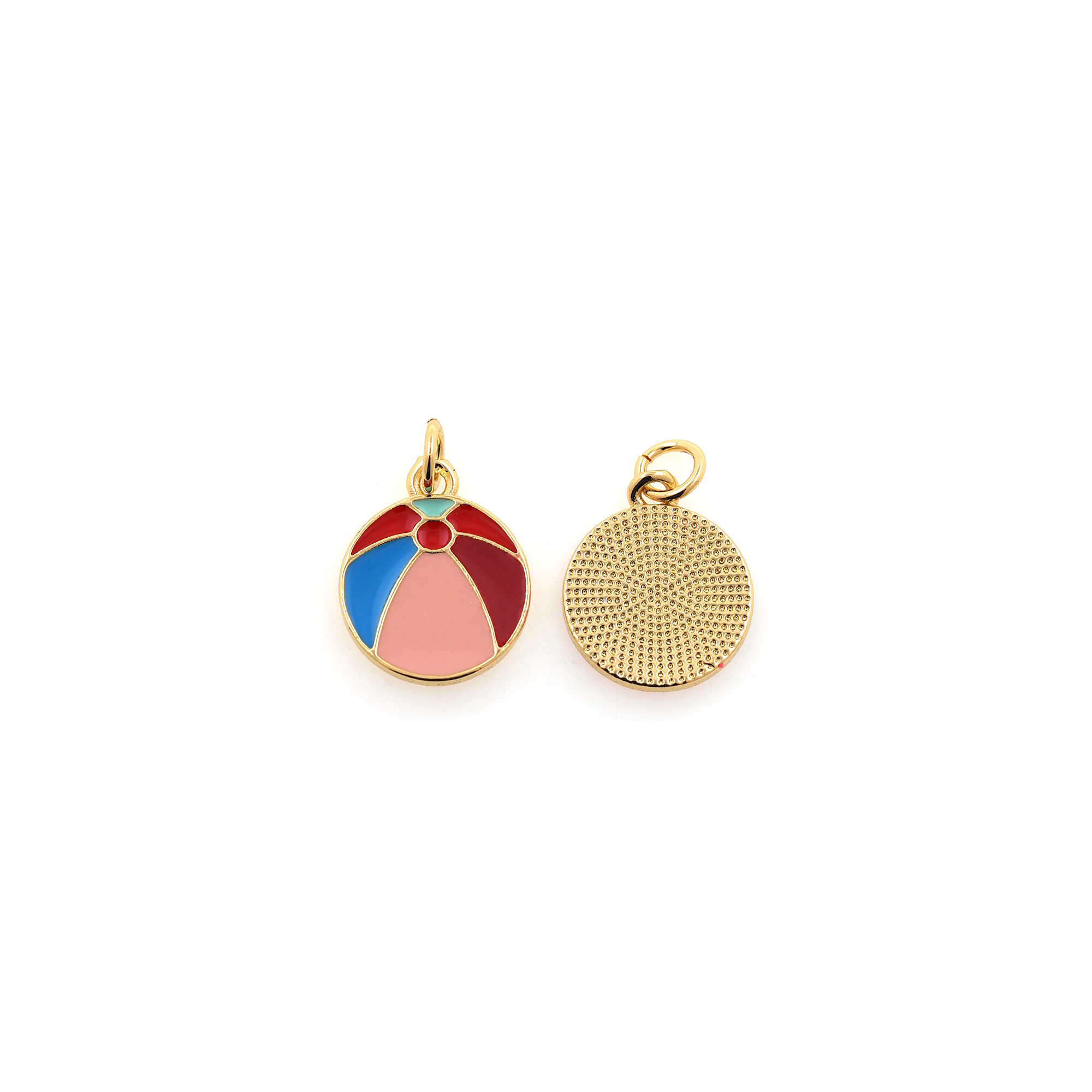 18K Gold Filled Basketball Pendant,Enamel Basketball Charm Earrings Necklace for DIY Jewelry Making Supply