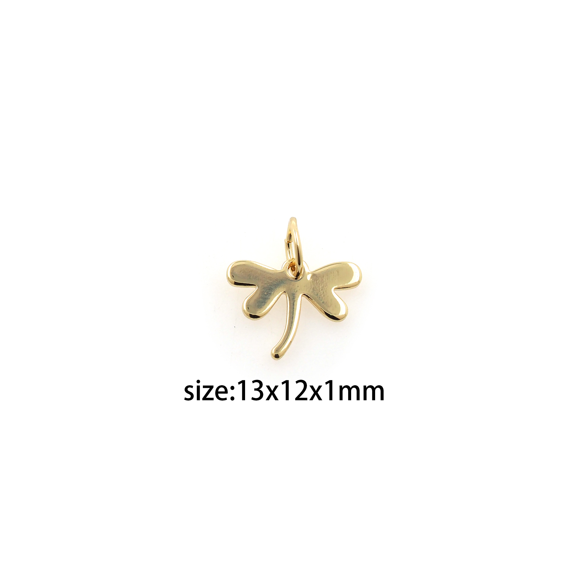 5pcs 18K Gold Filled Dragonfly Pendant,Dainty Insect Charm Earrings Necklace for DIY Jewelry Making Supply