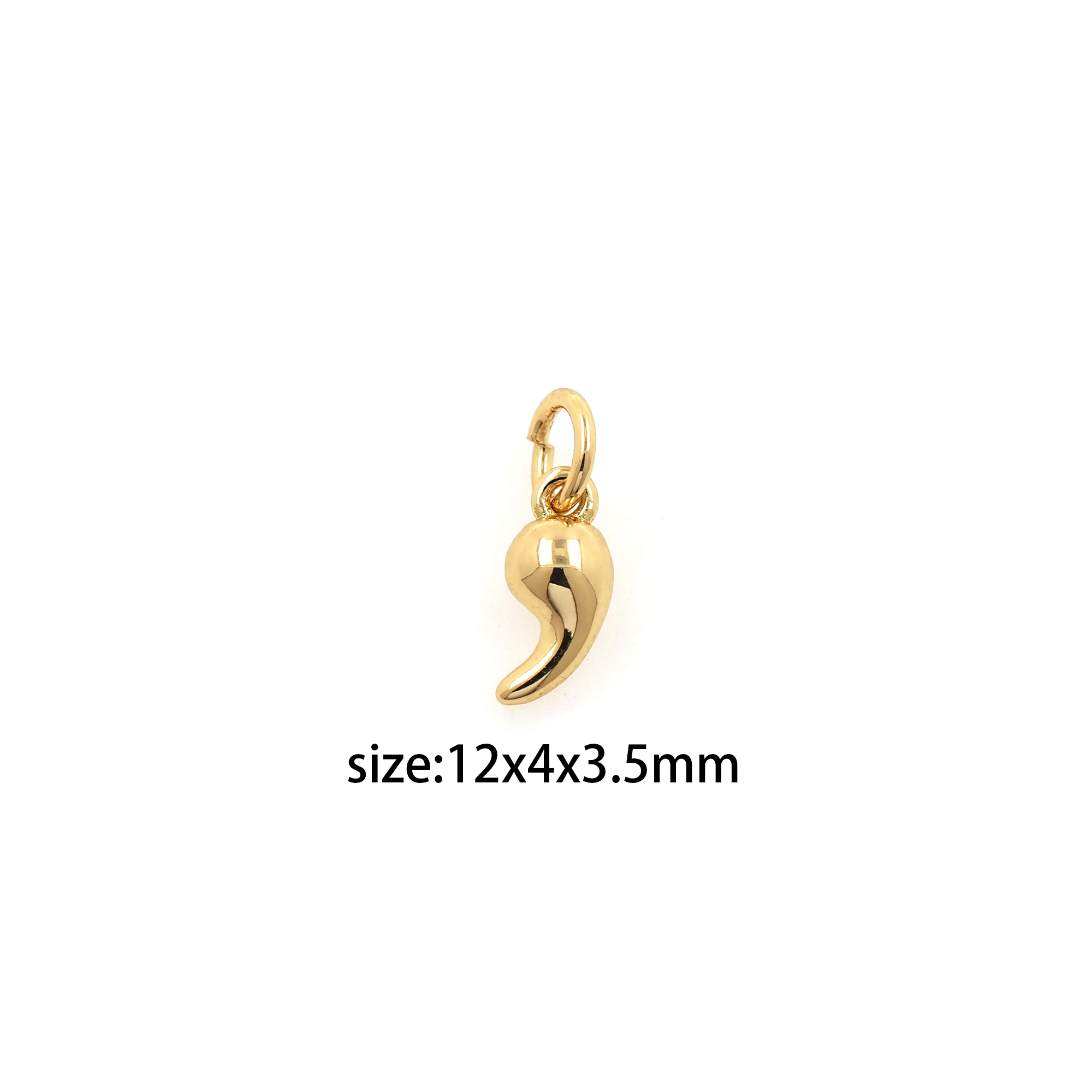 18K Gold Filled Comma Pendant,Symbol Charm,Comma Earrings Necklace for DIY Jewelry Making Supply