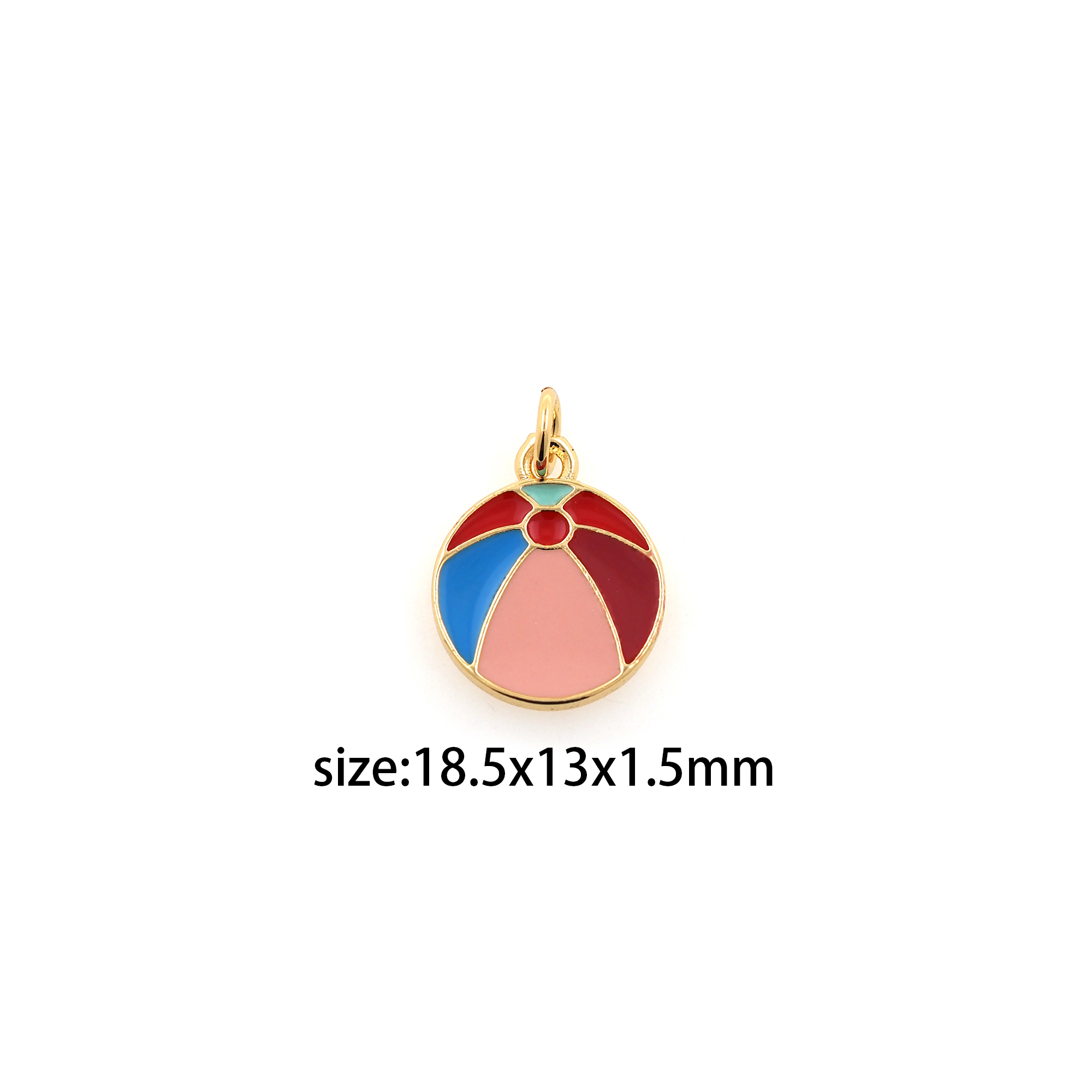 18K Gold Filled Basketball Pendant,Enamel Basketball Charm Earrings Necklace for DIY Jewelry Making Supply