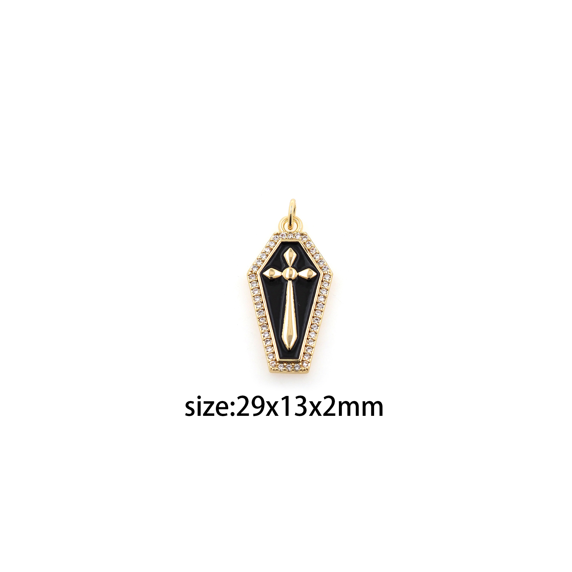 18K Gold Filled Cross Pendant,Enamel Cross Charm Earrings Necklace for DIY Jewelry Making Supply