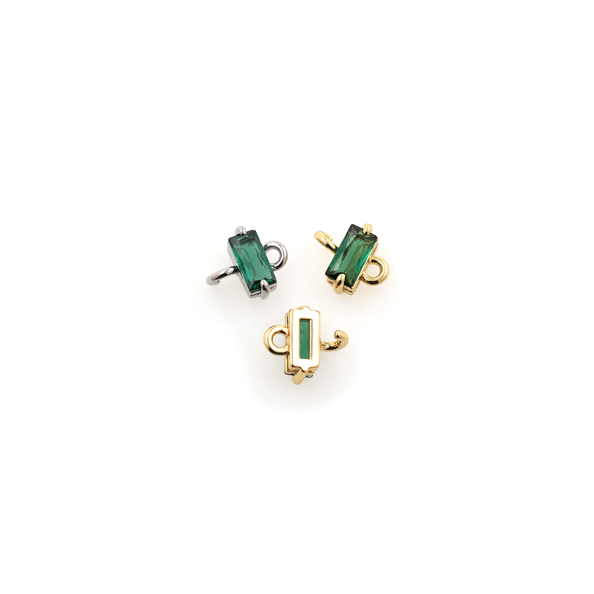 18K Gold Filled Rectangle Connector,Birthstone Charm,Crystal Rectangle Necklace Bracelet for DIY Jewelry Making Supply