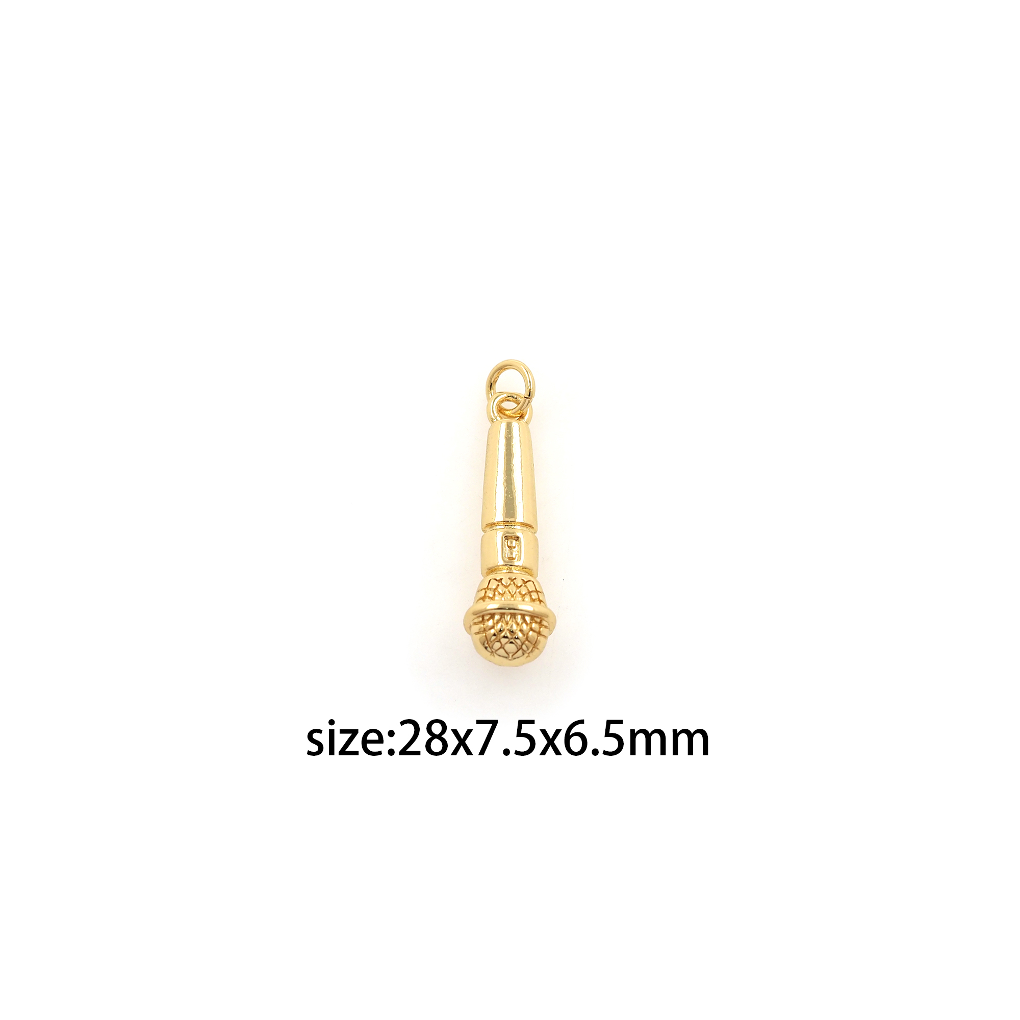 18K Gold Filled Microphone Pendant,Singer Music Charm,Microphone  Earrings Necklace for DIY Jewelry Making Supply