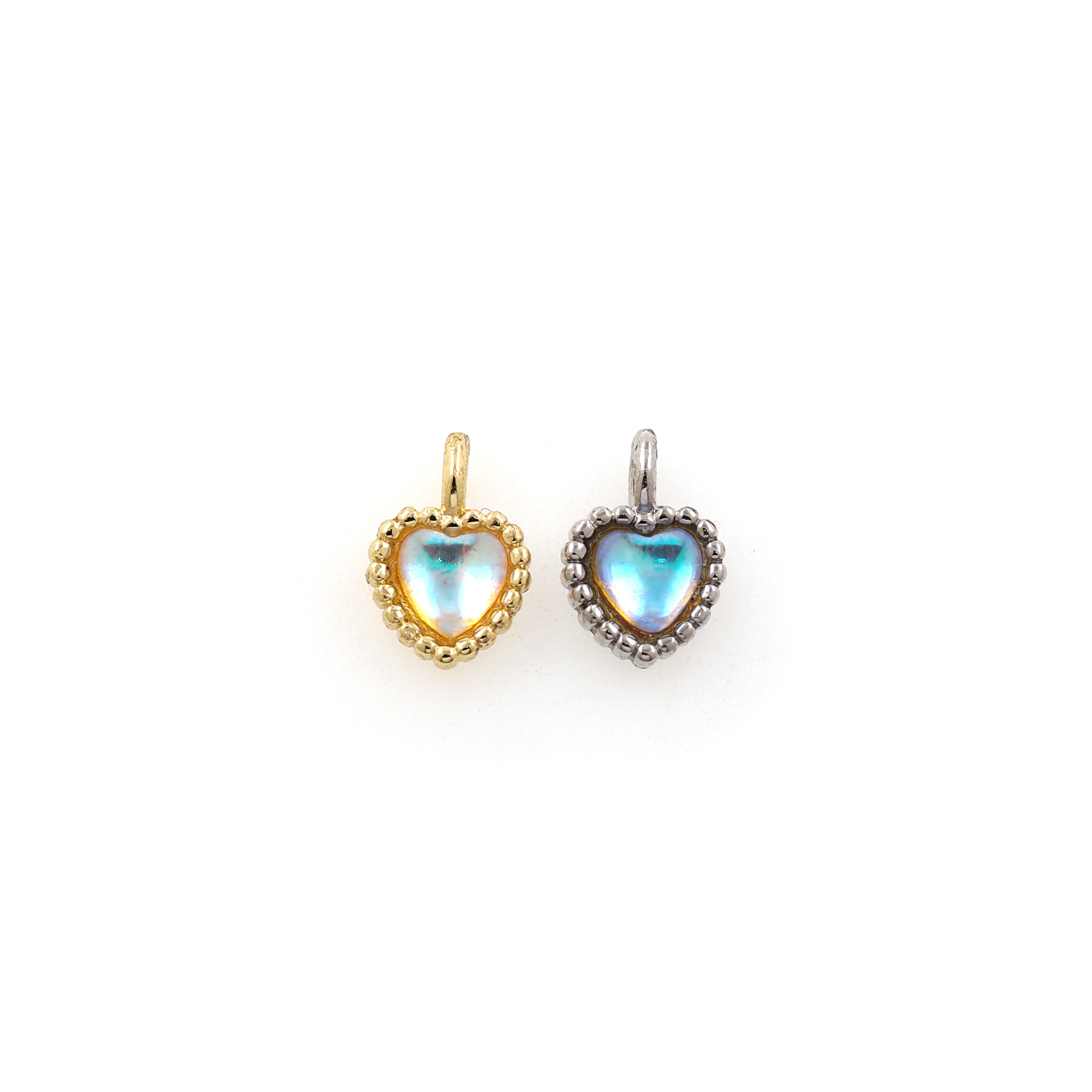 18K Gold Filled Heart Pendant,Dainty Heart Charm Earrings Necklace for DIY Jewelry Making Supply