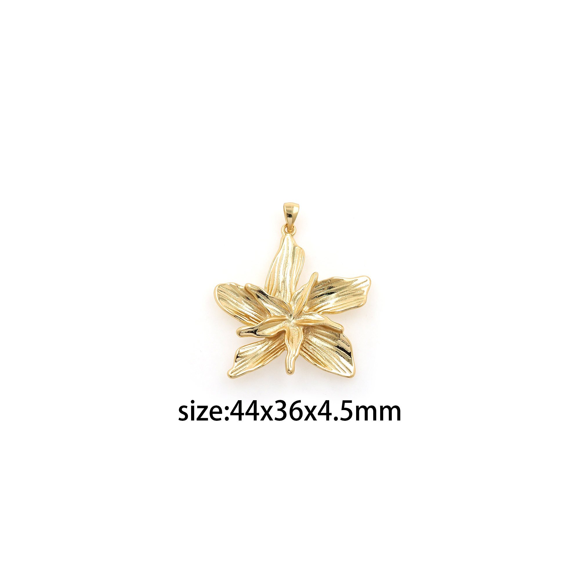 18K Gold Filled Flower Pendant,Dainty Flower Charm Earrings Necklace for DIY Jewelry Making Supply
