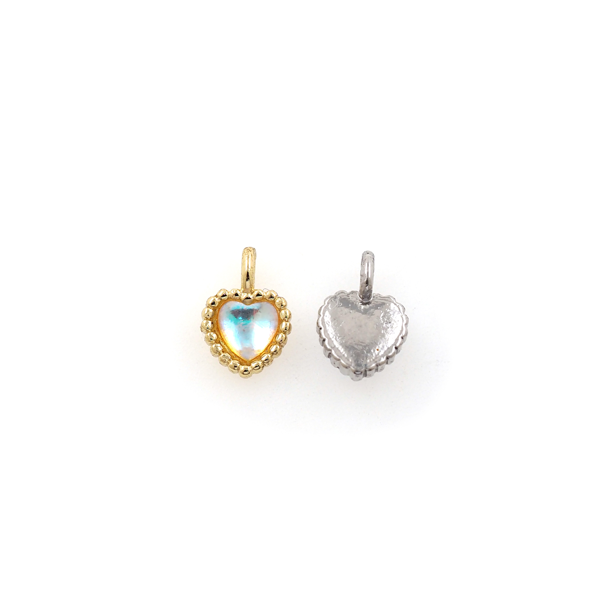 18K Gold Filled Heart Pendant,Dainty Heart Charm Earrings Necklace for DIY Jewelry Making Supply