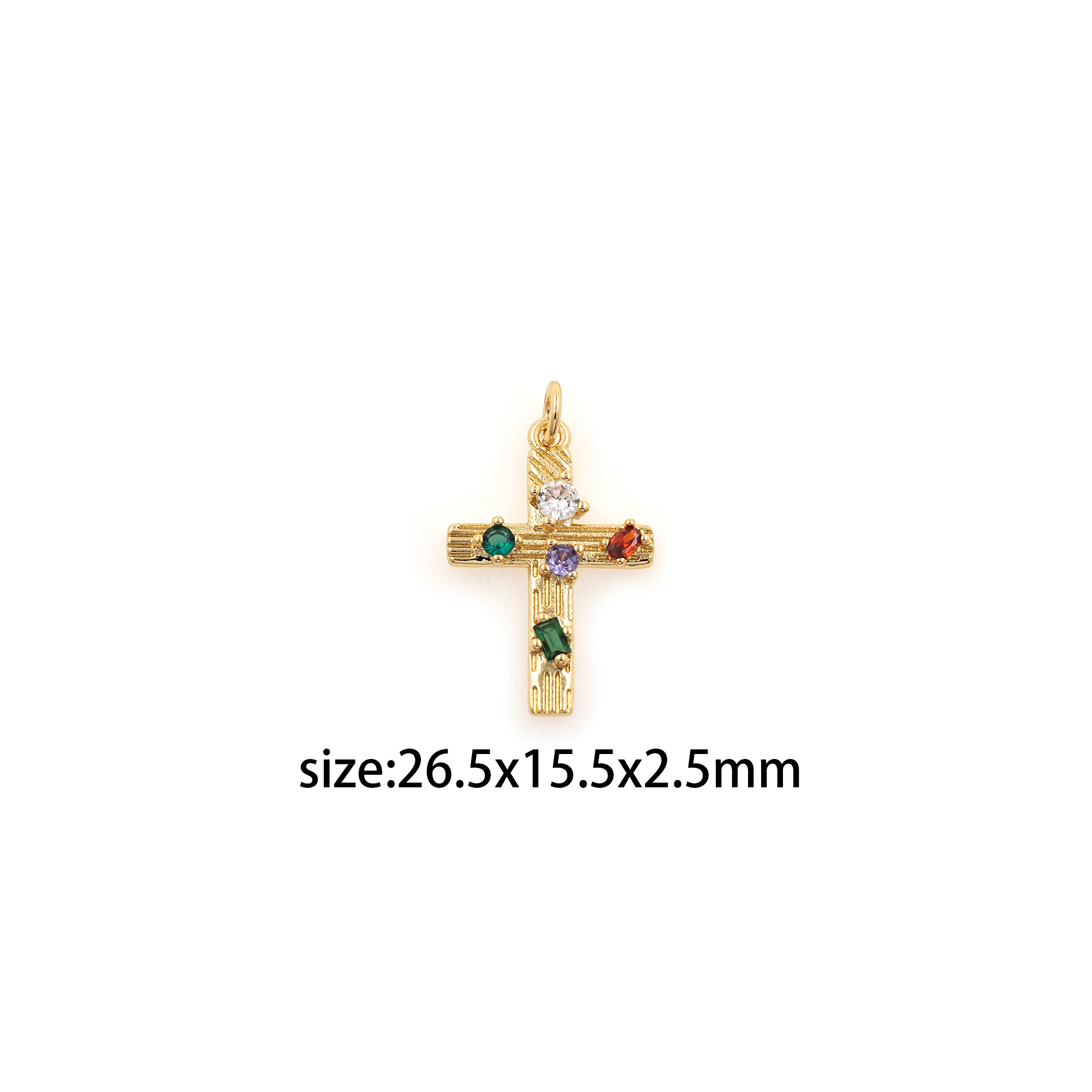 18K Gold Filled Cross Pendant,CZ Micro Pave Cross Charm Earrings Necklace for DIY Jewelry Making Supply