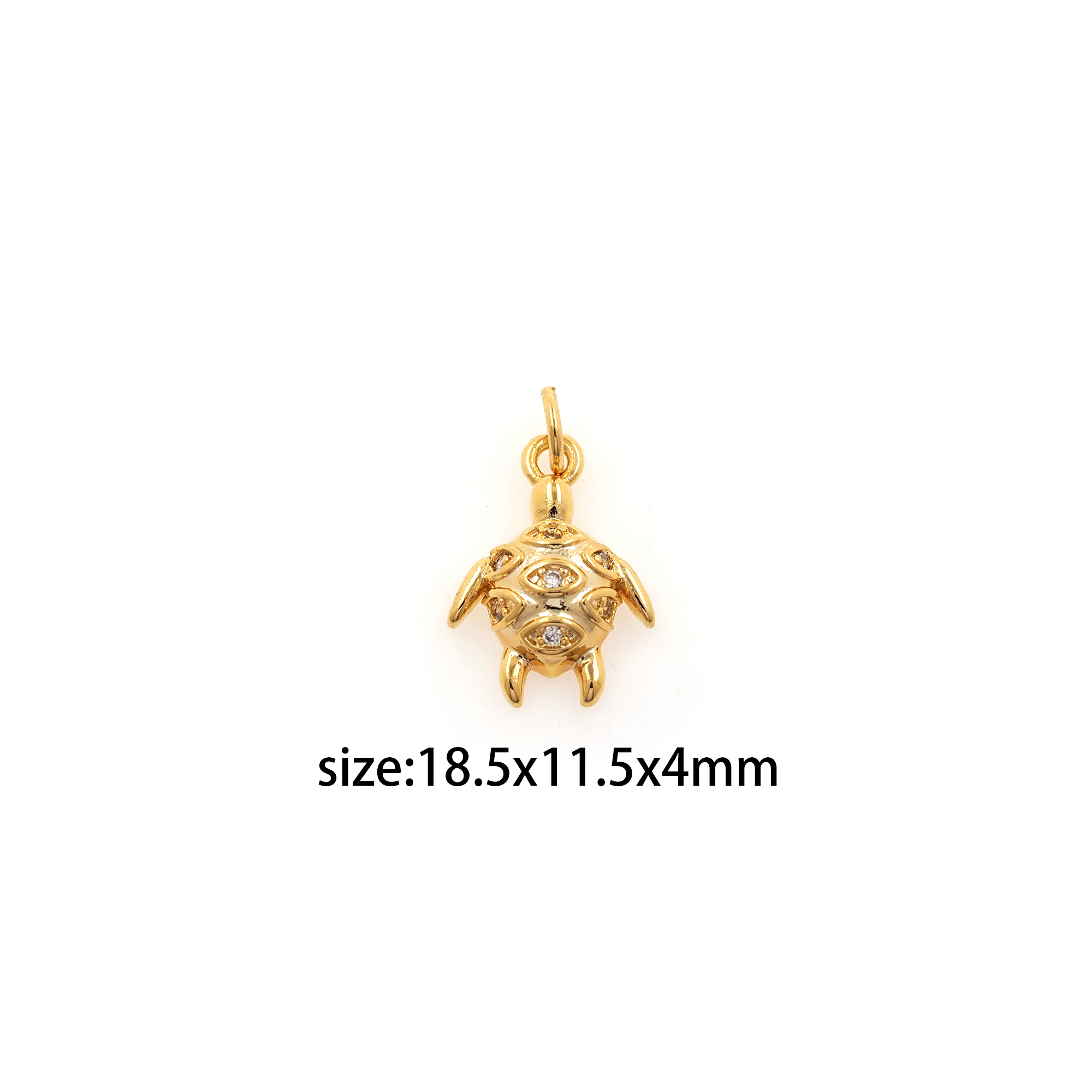18K Gold Filled Turtle Pendant,Dainty Turtle Charm Earrings Necklace for DIY Jewelry Making Supply