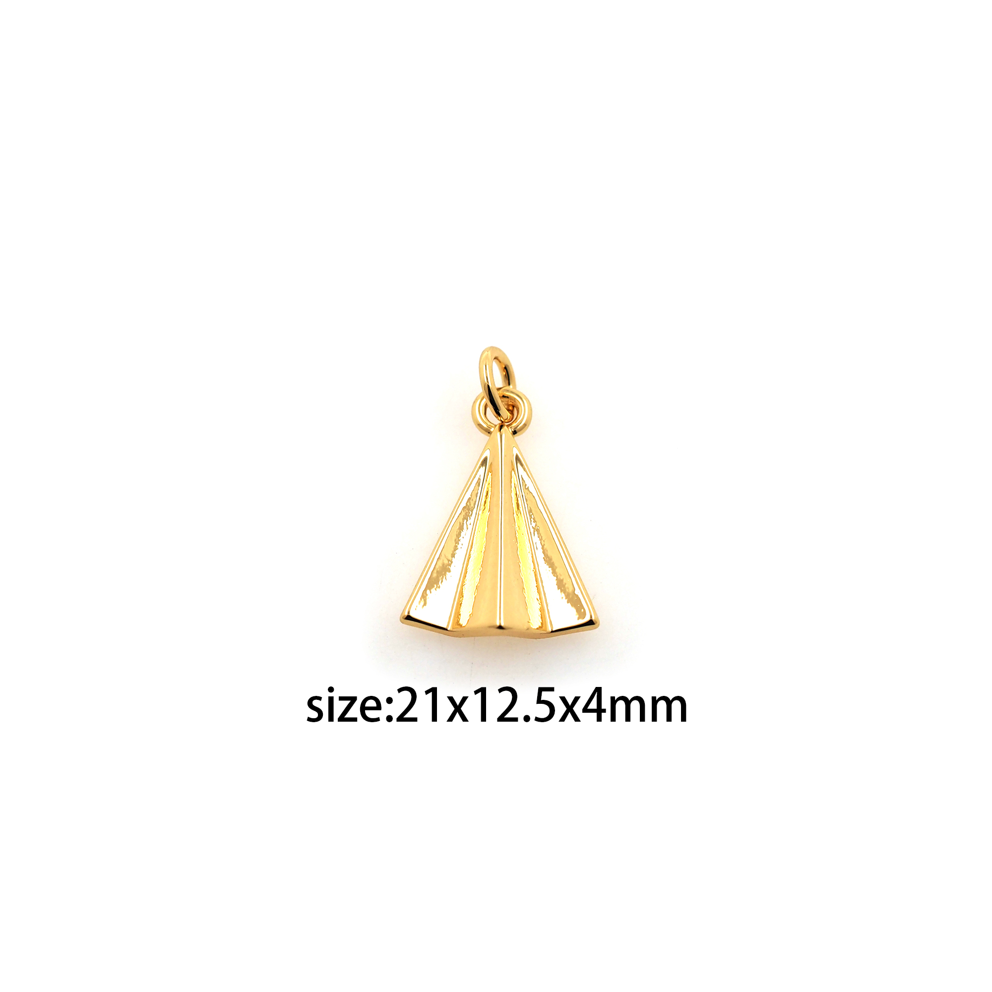 18K Gold Filled Paper Airplane Pendant,Origami Charm,Airplane Earrings Necklace for DIY Jewelry Making Supply