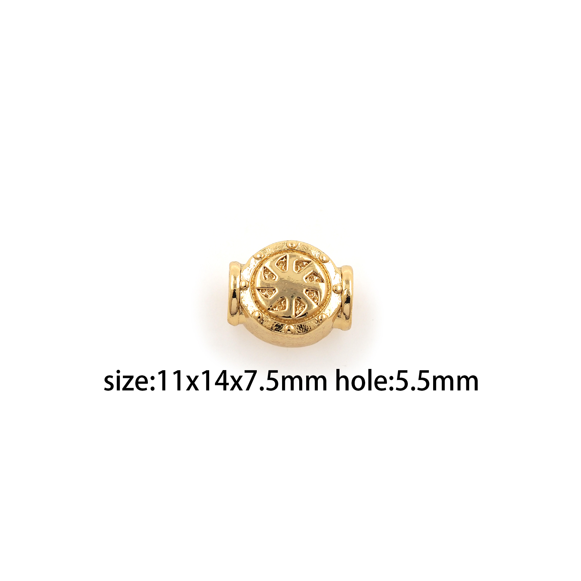18K Gold Filled Wheel Spacer Beads,Dainty Wheel Bead for Bracelet Jewelry Necklace Making Supply