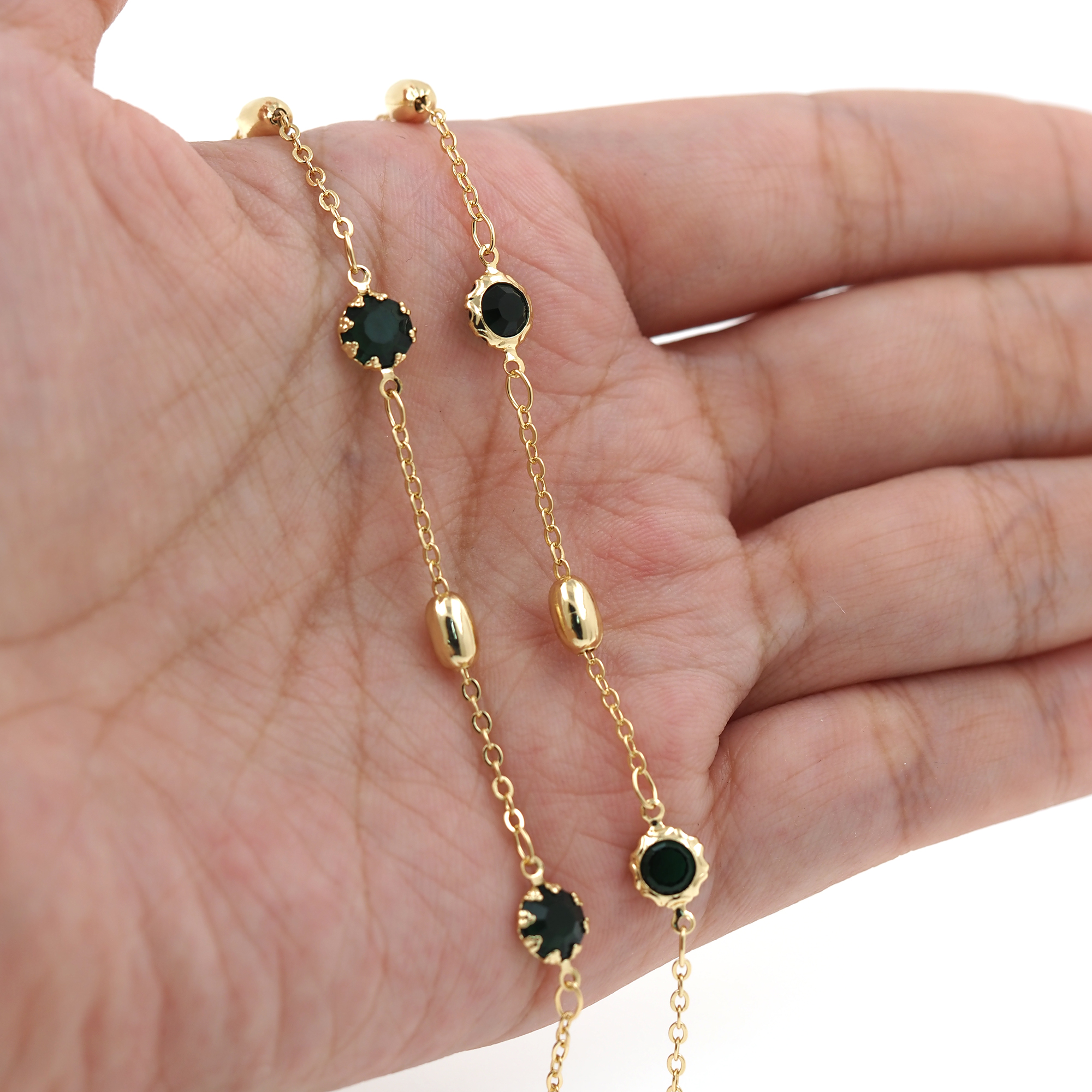 18K Gold Filled Round CZ Chain,Minimalist Chains,Tennis Chain,Zirconia Chain,Thin Link Chain Necklace for Women DIY Jewelry Making Supply