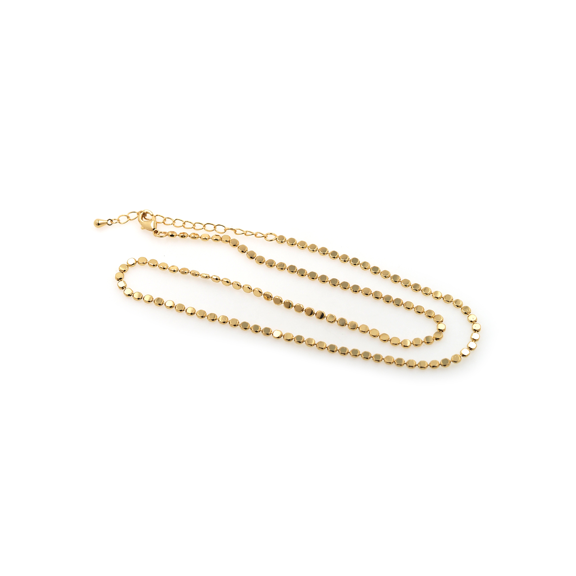 18K Gold Filled Ball Chain Necklace,Gold Link Chain Necklace,Beaded Link Chain,Minimalist Necklace,Adjustable Necklace