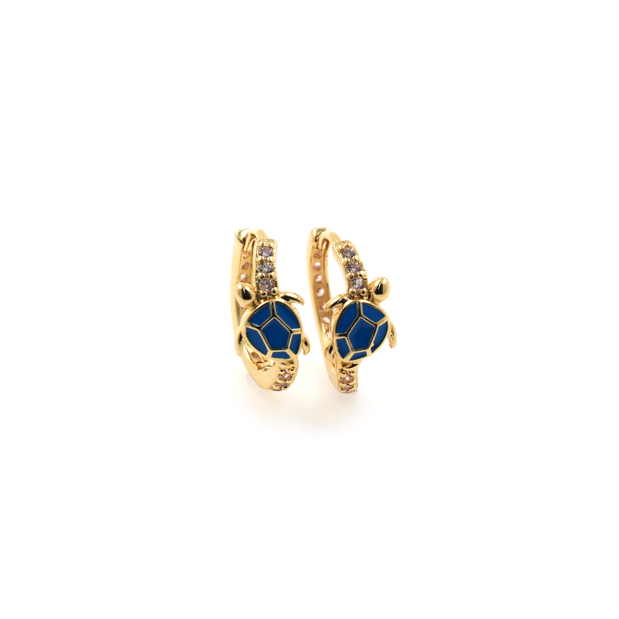18K Gold Filled Turtle Hoop Earrings,Ocean Earrings,Dainty Zirconia Earrings,Gold Hoops,Dainty CZ Hoops Huggie