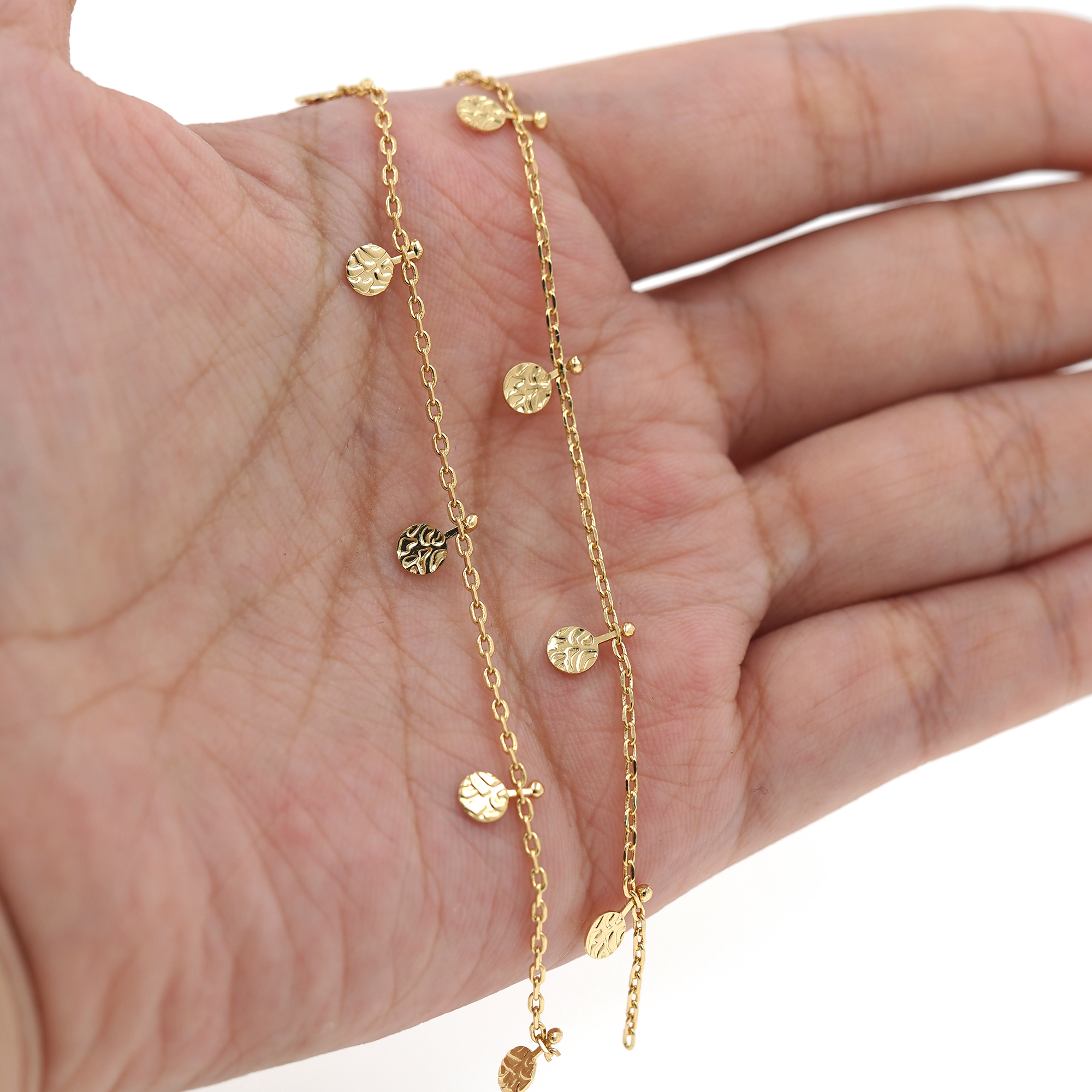 18K Gold Filled Round Chain,Thin Curb Link Chain,Disc Chain Necklace for Women DIY Jewelry Making Supply