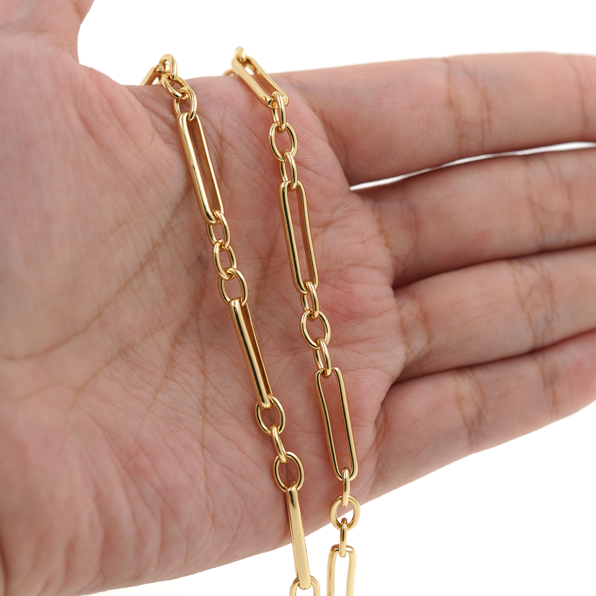 18K Gold Filled Cable Chain Necklace,Dainty Thin Link Chain,Gold Paper Clip Chain Necklace for Women DIY Jewelry Making Supply