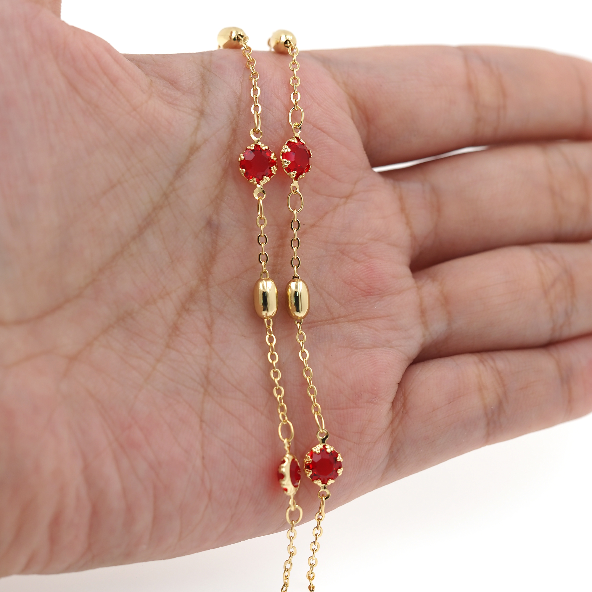 18K Gold Filled Round CZ Chain,Minimalist Chains,Tennis Chain,Zirconia Chain,Thin Link Chain Necklace for Women DIY Jewelry Making Supply