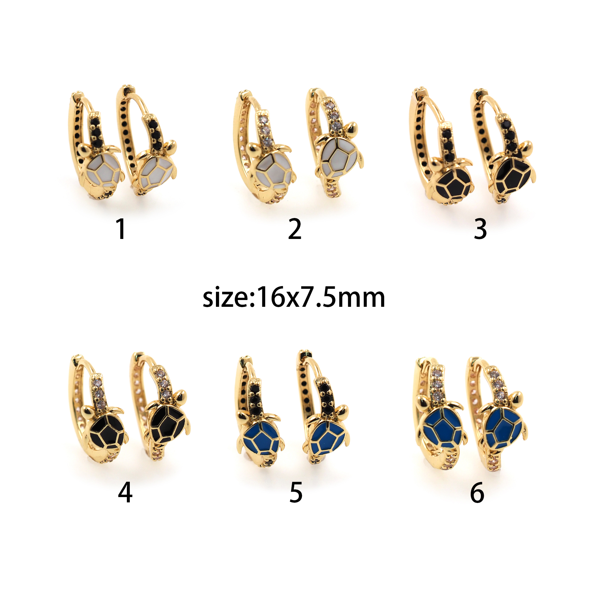 18K Gold Filled Turtle Hoop Earrings,Ocean Earrings,Dainty Zirconia Earrings,Gold Hoops,Dainty CZ Hoops Huggie