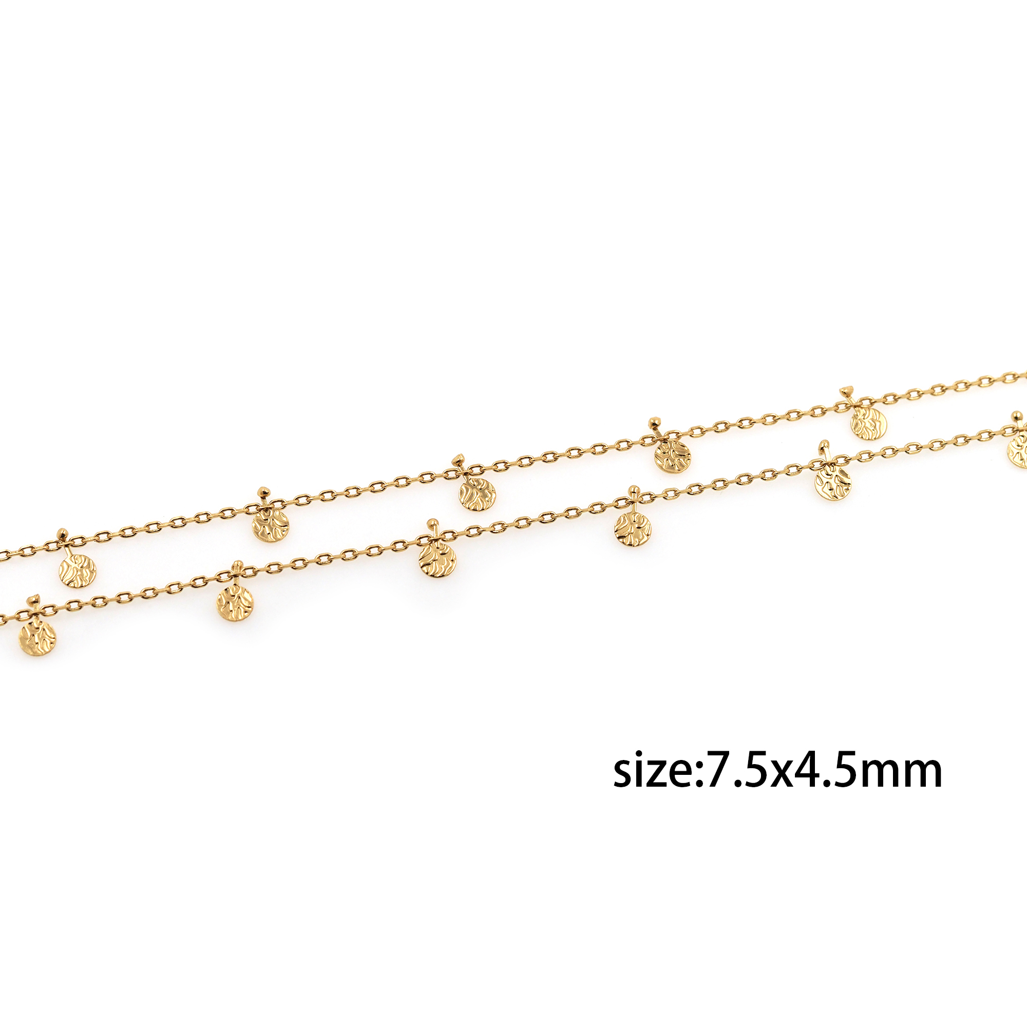 18K Gold Filled Round Chain,Thin Curb Link Chain,Disc Chain Necklace for Women DIY Jewelry Making Supply