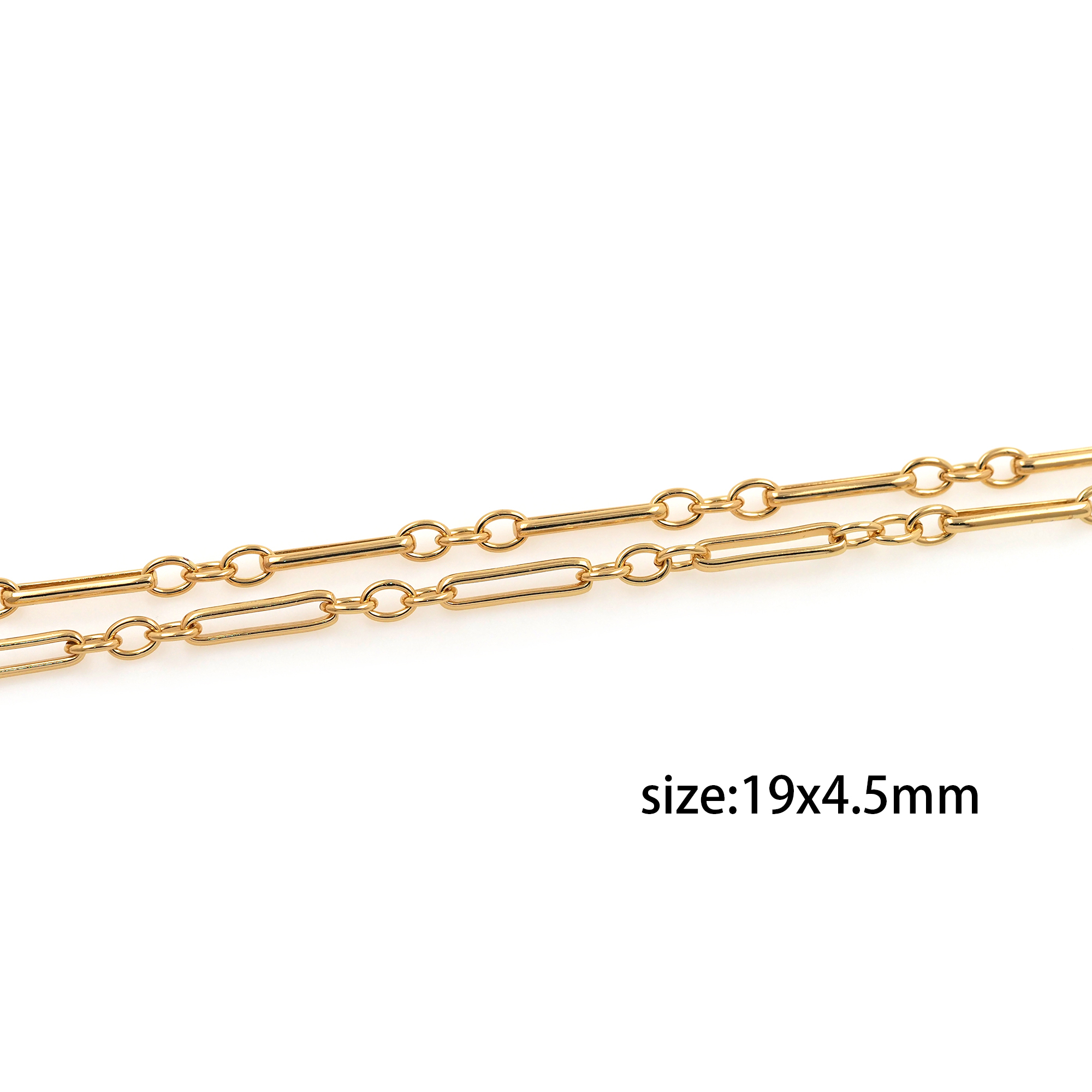 18K Gold Filled Cable Chain Necklace,Dainty Thin Link Chain,Gold Paper Clip Chain Necklace for Women DIY Jewelry Making Supply