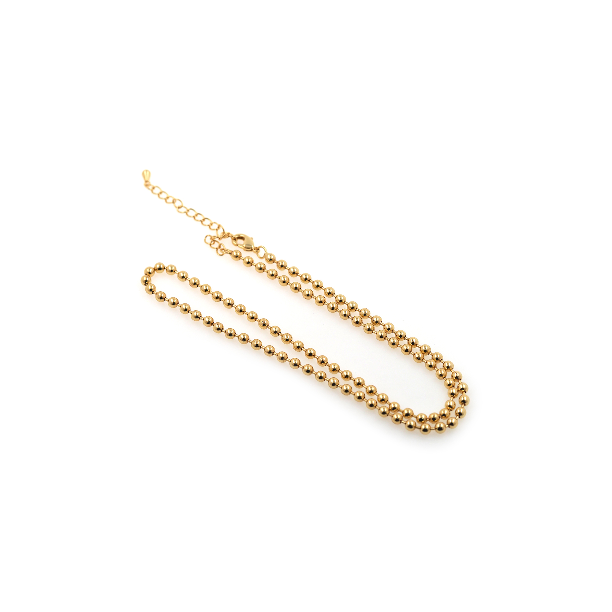 18K Gold Filled Ball Chain Necklace,Gold Link Chain Necklace,Beaded Link Chain,Minimalist Necklace,Adjustable Necklace