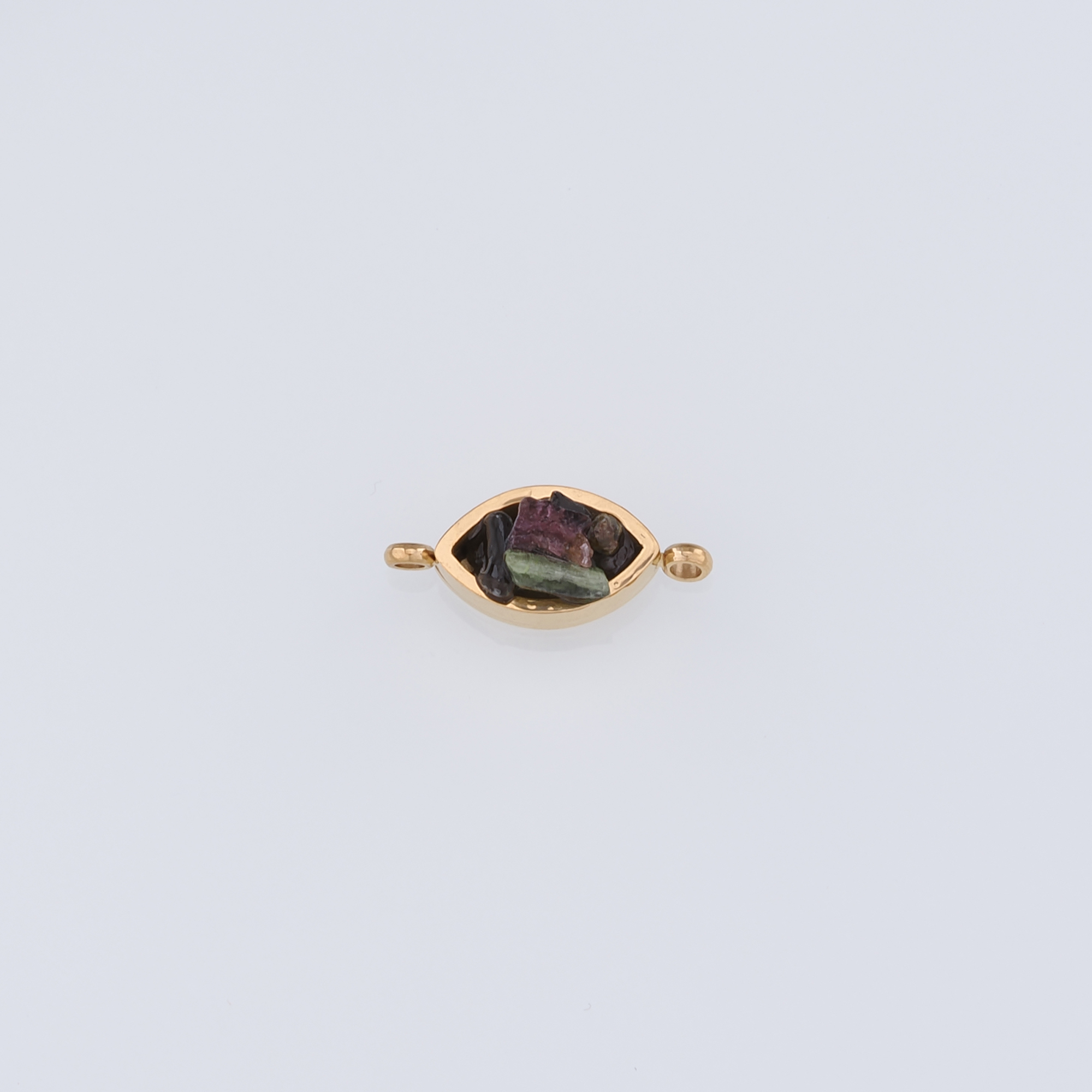 18K Gold Filled Oval Connector,Natural Stone Oval Charm Necklace Bracelet for DIY Jewelry Making Supply