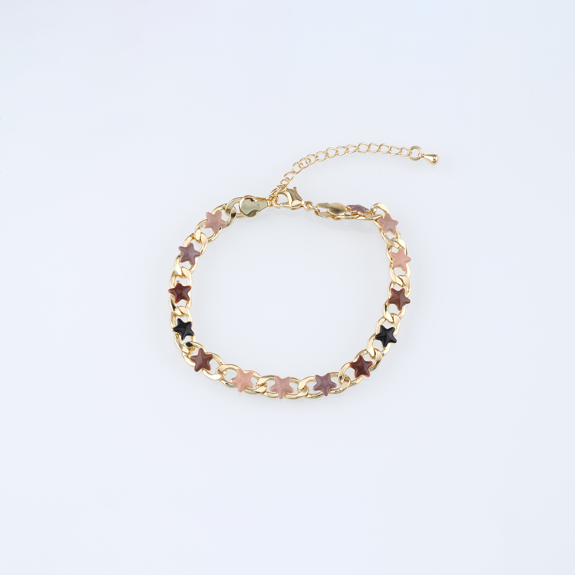 18K Gold Filled Star Chain Bracelet,Enamel Bracelet,Gold Chain Bracelet,Ladies Bracelet,Gift For Her