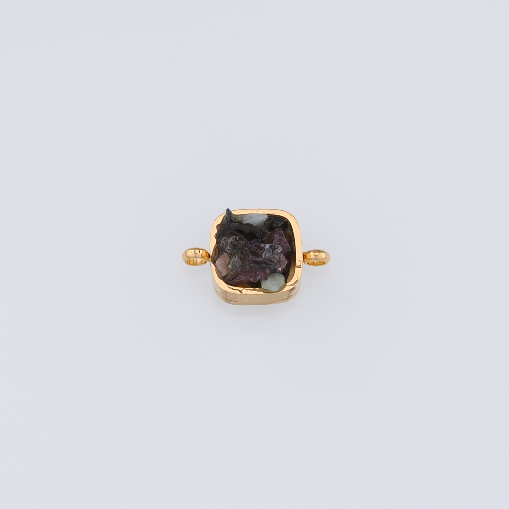 18K Gold Filled Square Connector,Natural Stone Charm Necklace Bracelet for DIY Jewelry Making Supply