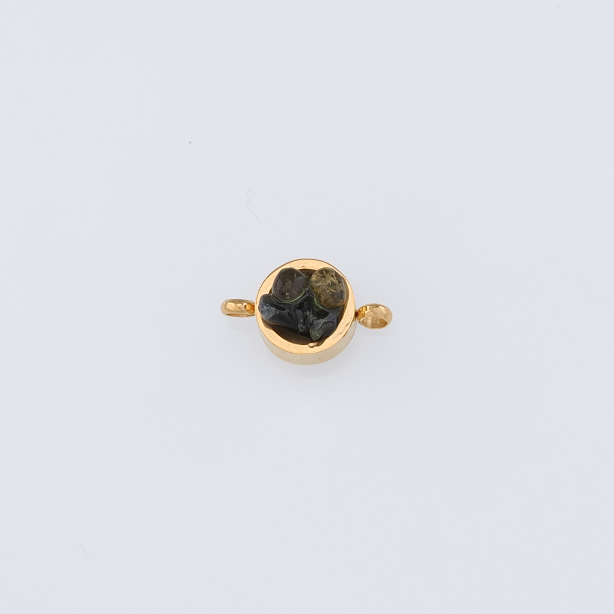 18K Gold Filled Round Connector,Natural Stone Charm Necklace Bracelet for DIY Jewelry Making Supply