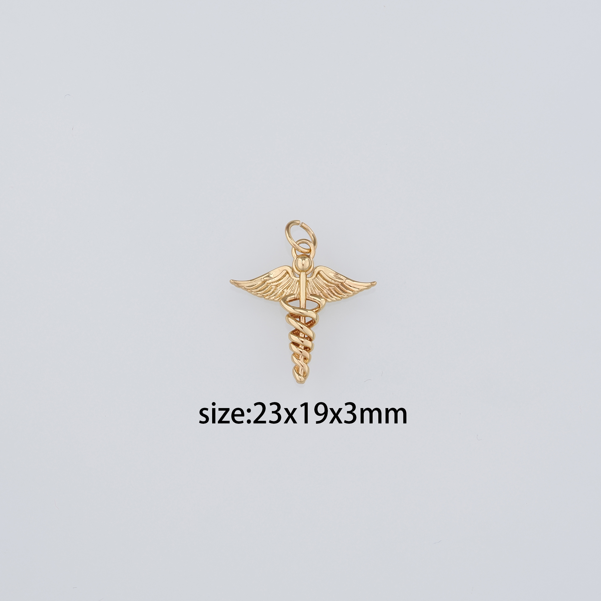 18K Gold Filled Wing Pendant,Dainty Wings Earrings Necklace for DIY Jewelry Making Supply