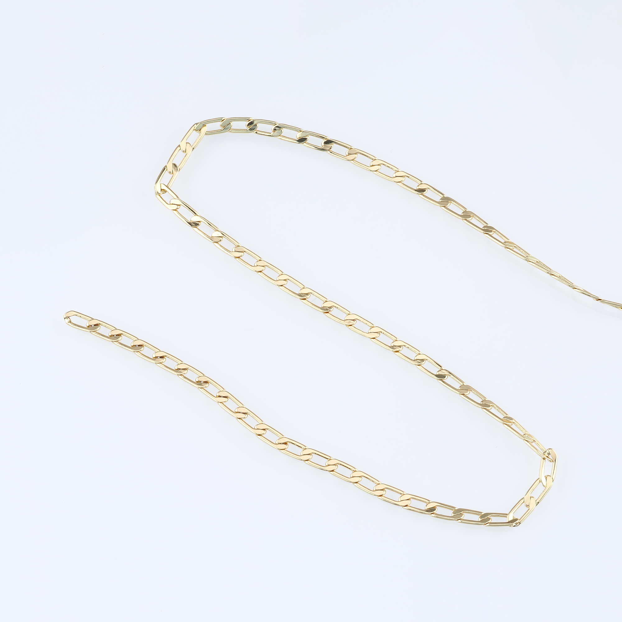 18K Gold Filled Paper Clip Chain Necklace,Dainty Thin Link Chain,Gold Paper Clip Chain Necklace for Women DIY Jewelry Making Supply