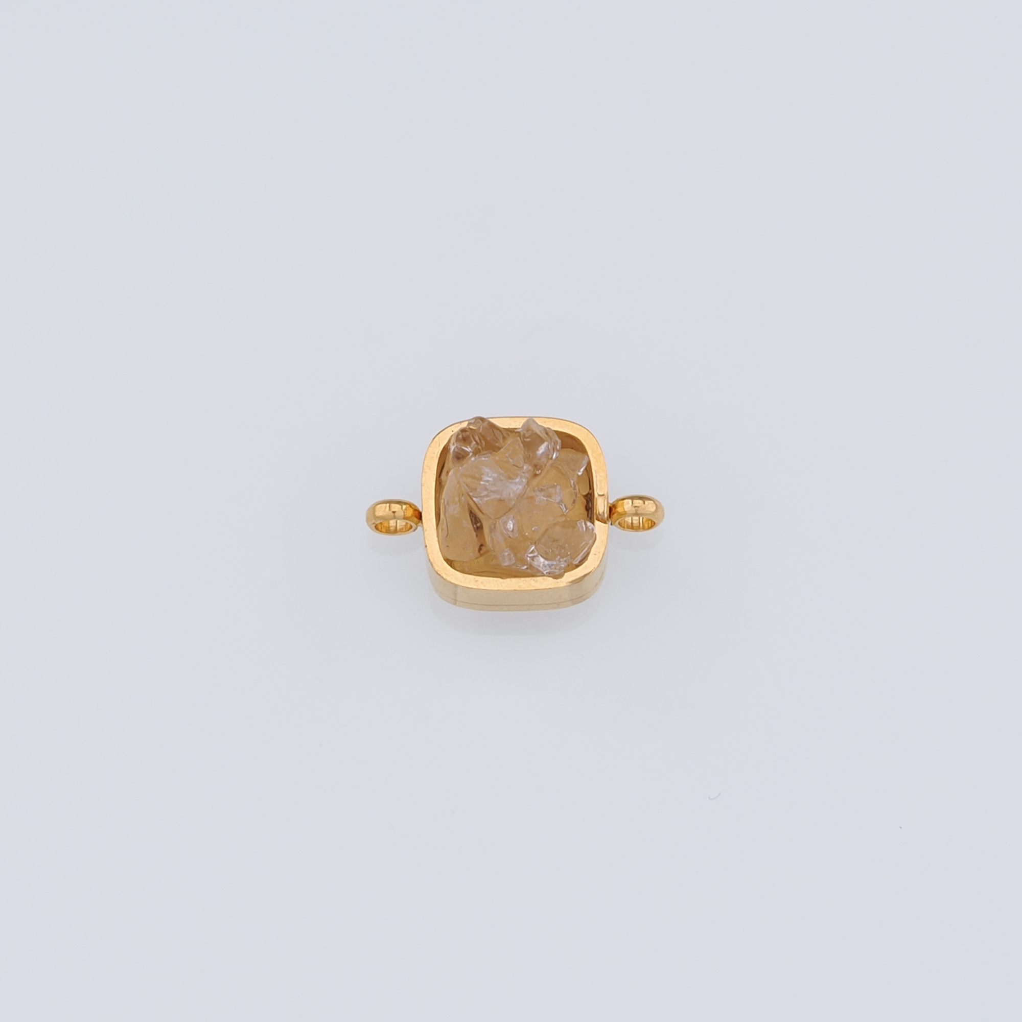 18K Gold Filled Square Connector,Natural Stone Charm Necklace Bracelet for DIY Jewelry Making Supply