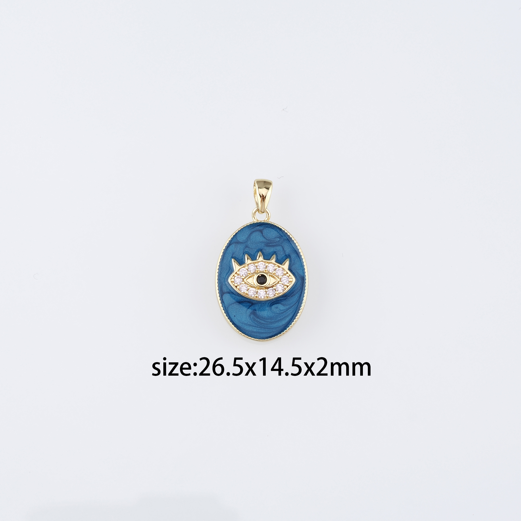 18K Gold Filled Evil Eye Pendant,Enamel Evil Eye Charm Earrings Necklace for DIY Jewelry Making Supply