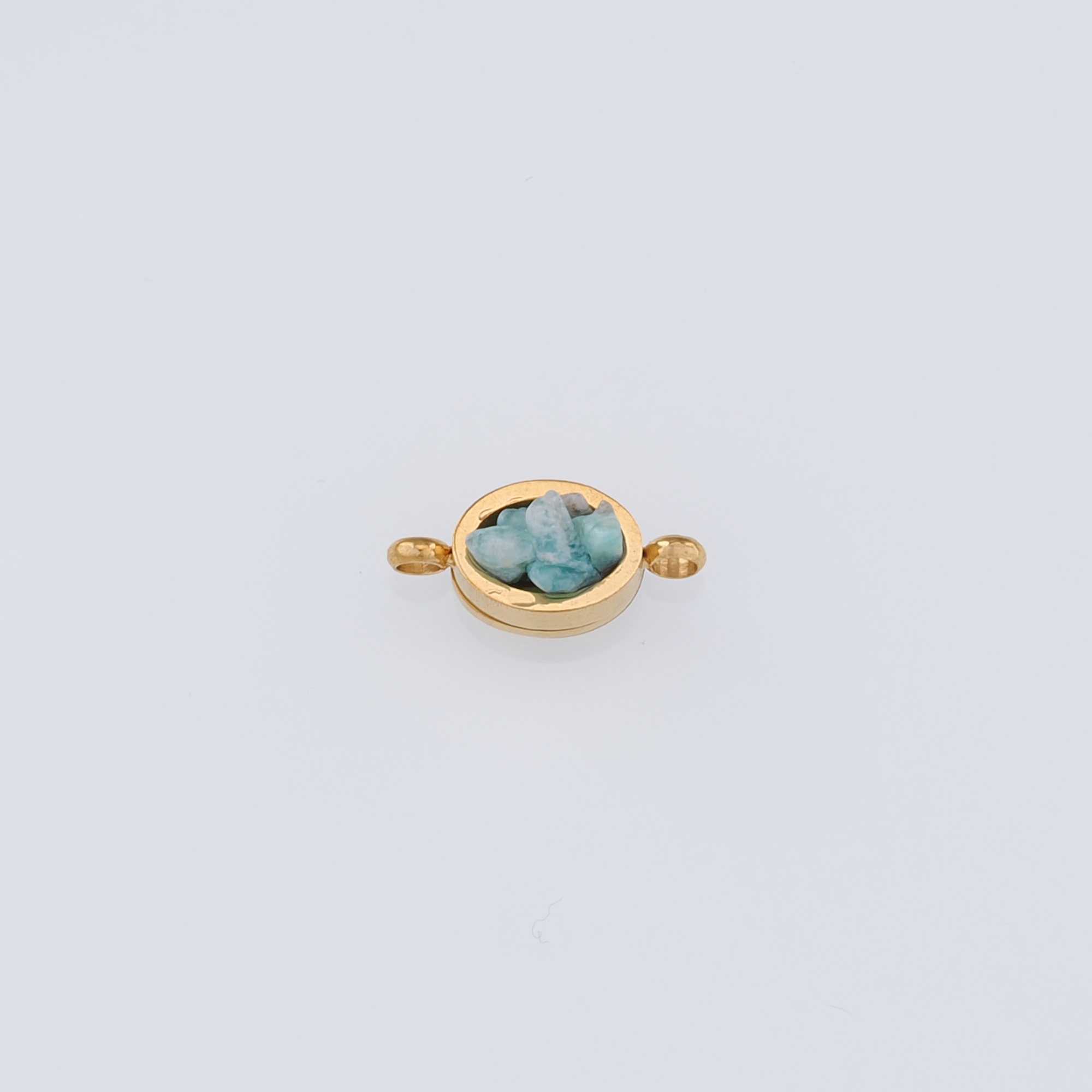 18K Gold Filled Oval Connector,Natural Stone Charm Necklace Bracelet for DIY Jewelry Making Supply