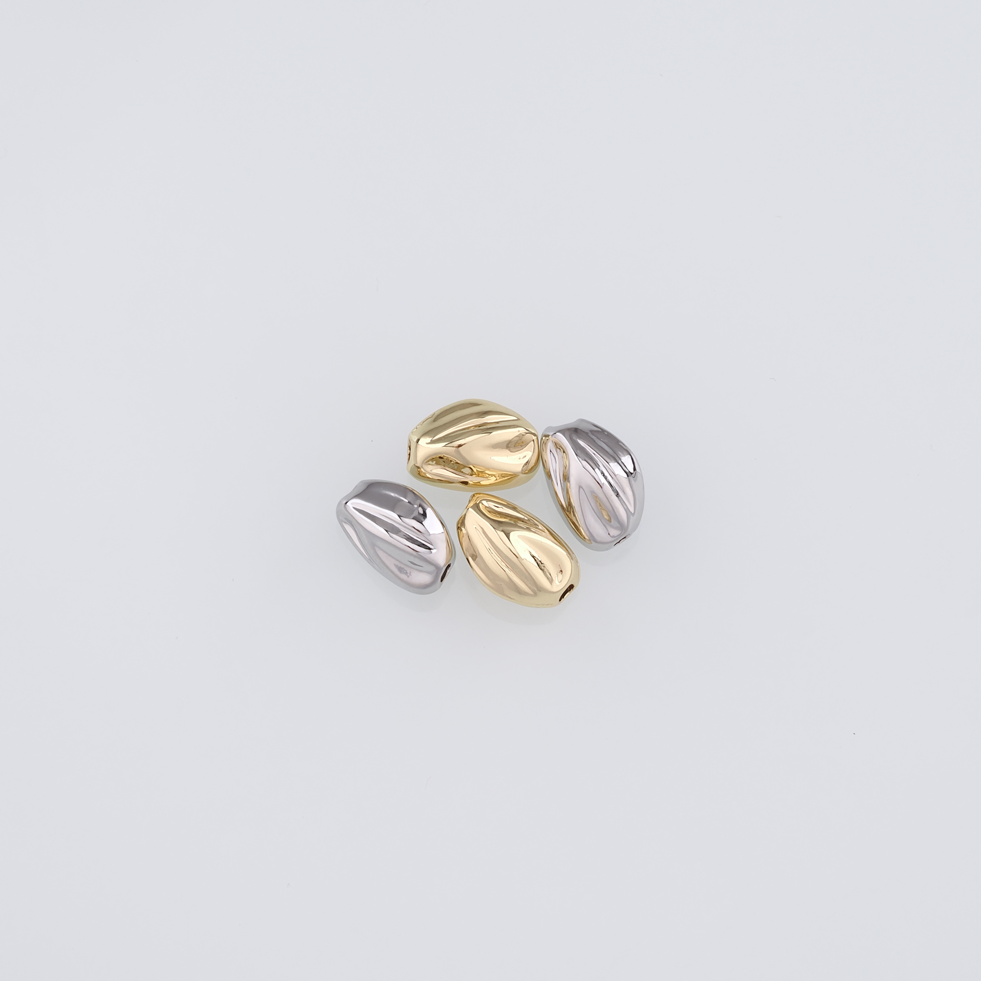 18K Gold Filled Geometric Spacer Beads,Irregular Bead for Bracelet Jewelry Necklace Making Supply