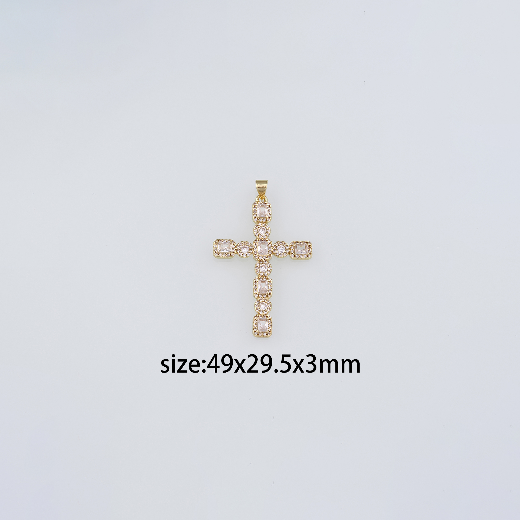 18K Gold Filled Cross Pendant,CZ Micro Pave Cross Charm Earrings Necklace for DIY Jewelry Making Supply