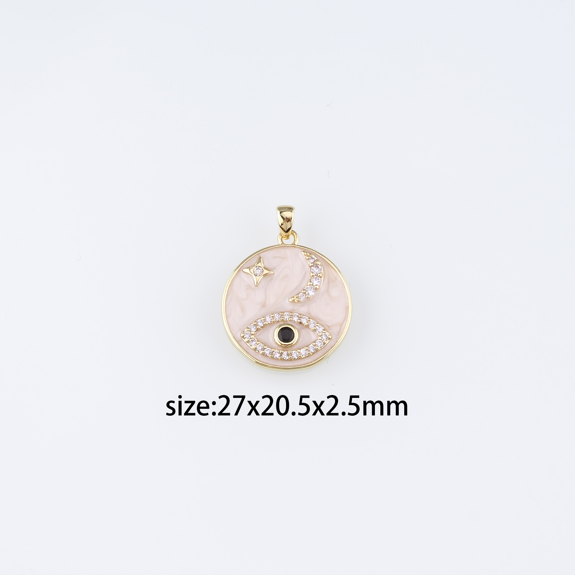 18K Gold Filled Evil Eye Pendant,Enamel Evil Eye Charm Earrings Necklace for DIY Jewelry Making Supply