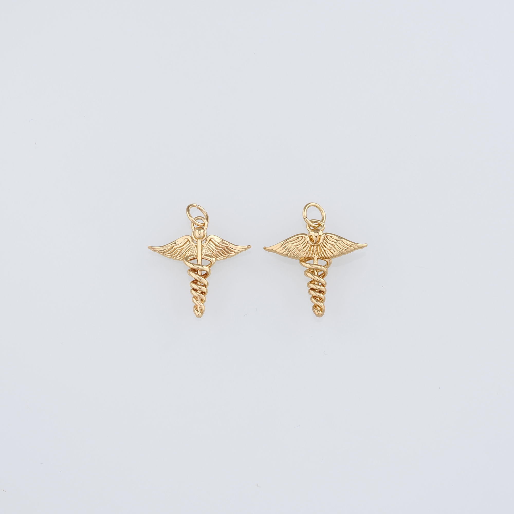 18K Gold Filled Wing Pendant,Dainty Wings Earrings Necklace for DIY Jewelry Making Supply