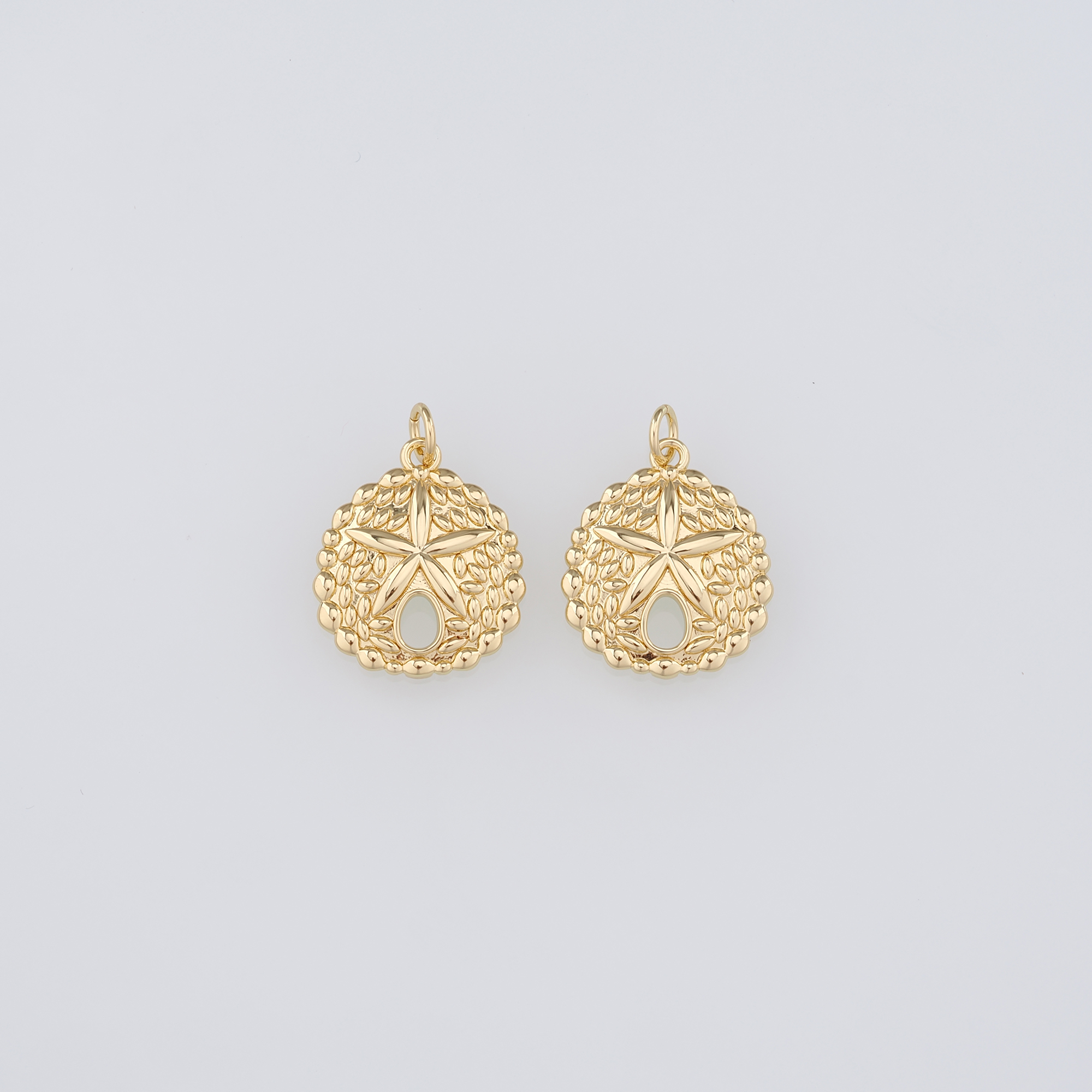 18K Gold Filled Flower Pendant,Dainty Flower Charm Earrings Necklace for DIY Jewelry Making Supply