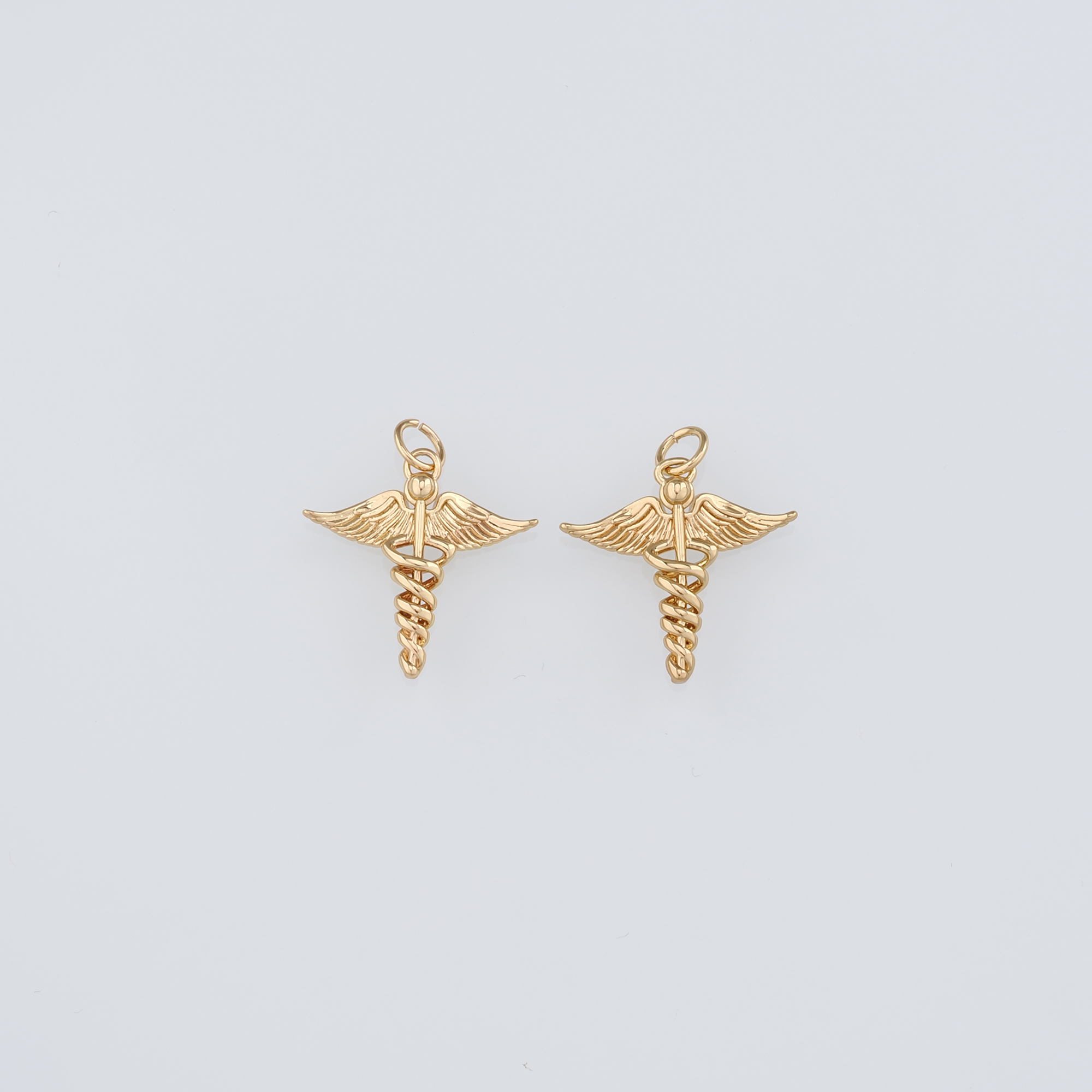 18K Gold Filled Wing Pendant,Dainty Wings Earrings Necklace for DIY Jewelry Making Supply