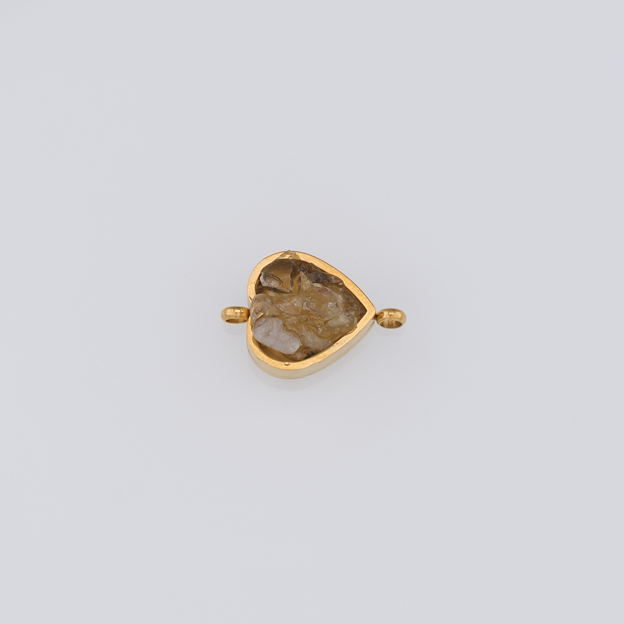 18K Gold Filled Heart Connector,Natural Stone Heart Charm Necklace Bracelet for DIY Jewelry Making Supply