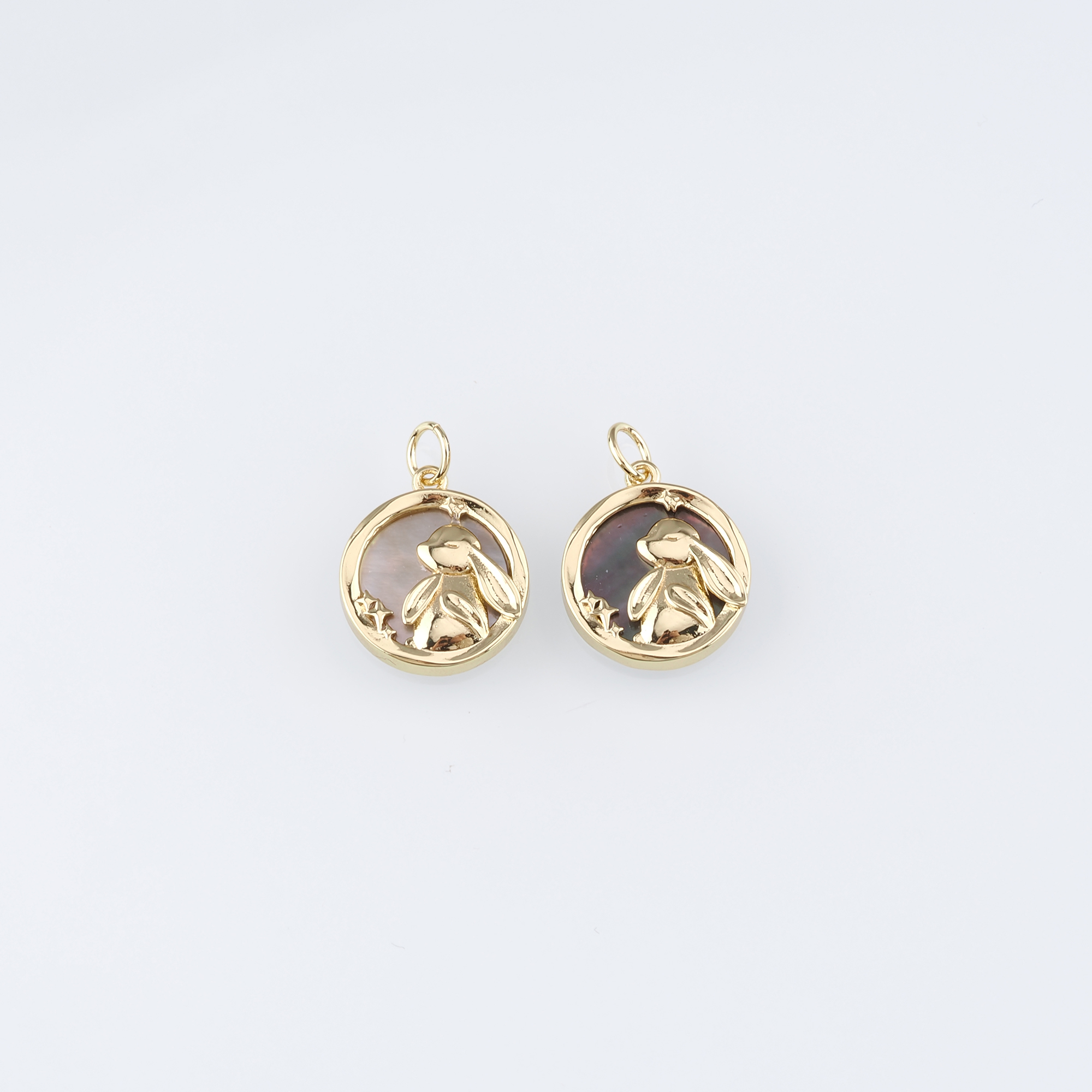 18K Gold Filled Rabbit Pendant,Dainty Animal Charm Earrings Necklace for DIY Jewelry Making Supply