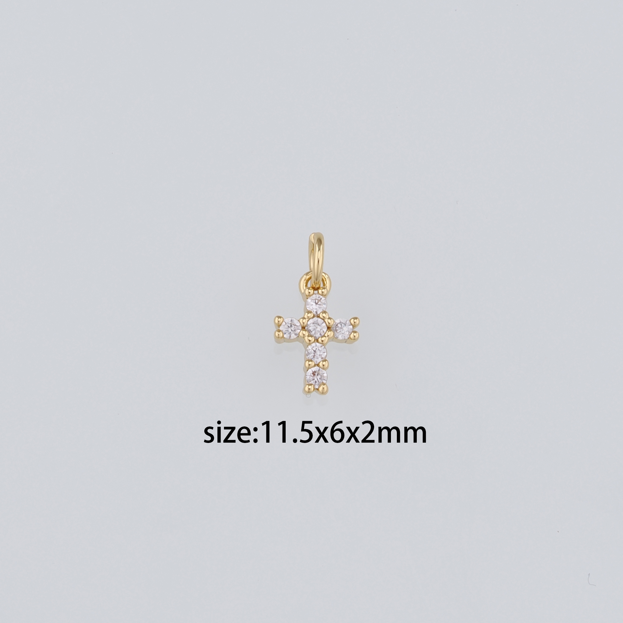 18K Gold Filled Cross Pendant,CZ Micro Pave Cross Charm Earrings Necklace for DIY Jewelry Making Supply