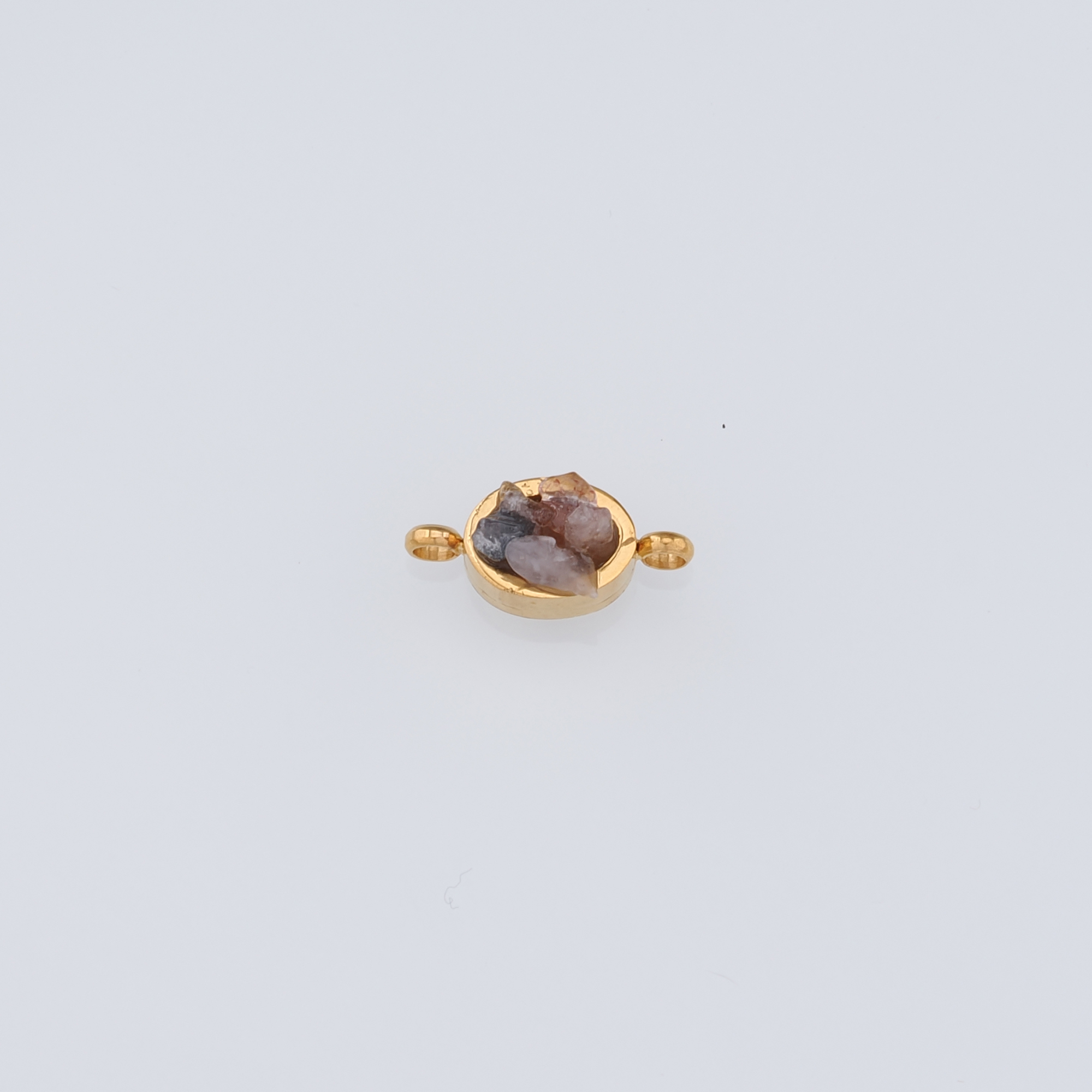 18K Gold Filled Oval Connector,Natural Stone Charm Necklace Bracelet for DIY Jewelry Making Supply