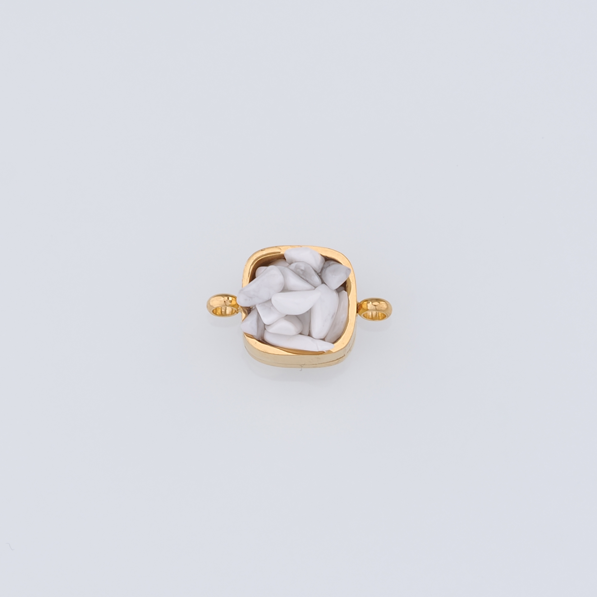 18K Gold Filled Square Connector,Natural Stone Charm Necklace Bracelet for DIY Jewelry Making Supply