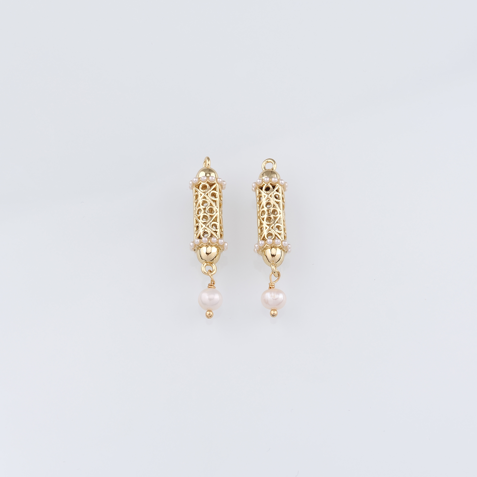 18K Gold Filled Taweez Pendant,Dainty Taweez Charm Earrings Necklace for DIY Jewelry Making Supply