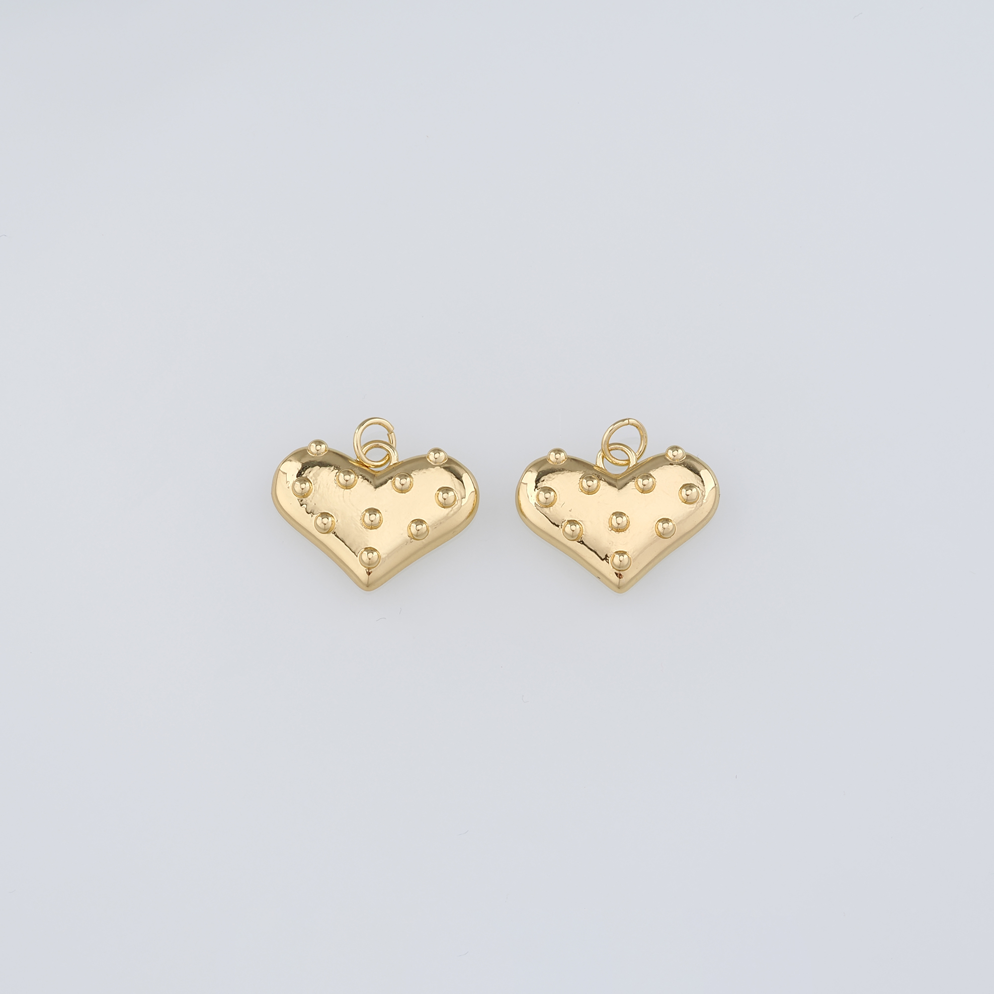 18K Gold Filled Heart Pendant,Dainty Heart Charm Earrings Necklace for DIY Jewelry Making Supply