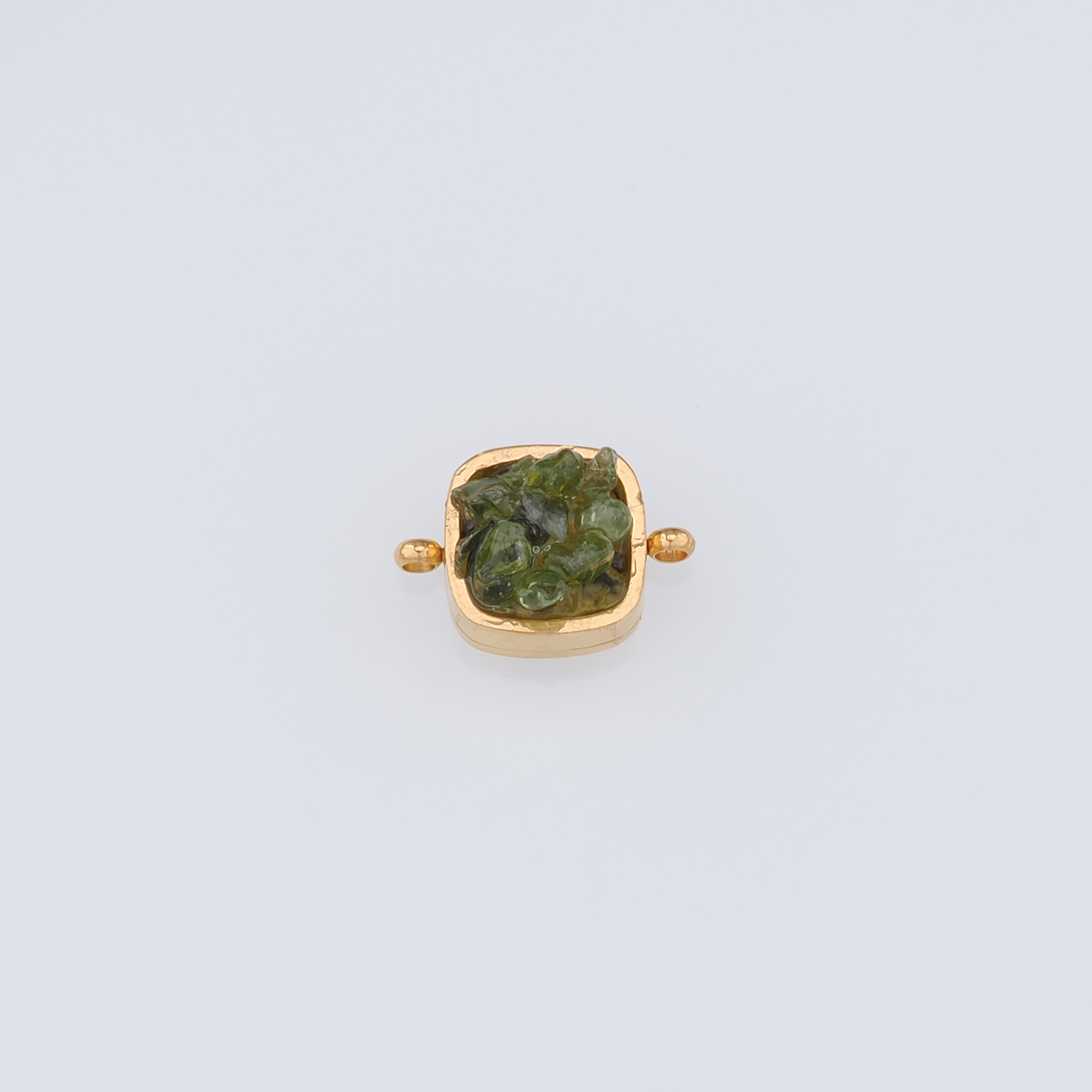 18K Gold Filled Square Connector,Natural Stone Charm Necklace Bracelet for DIY Jewelry Making Supply