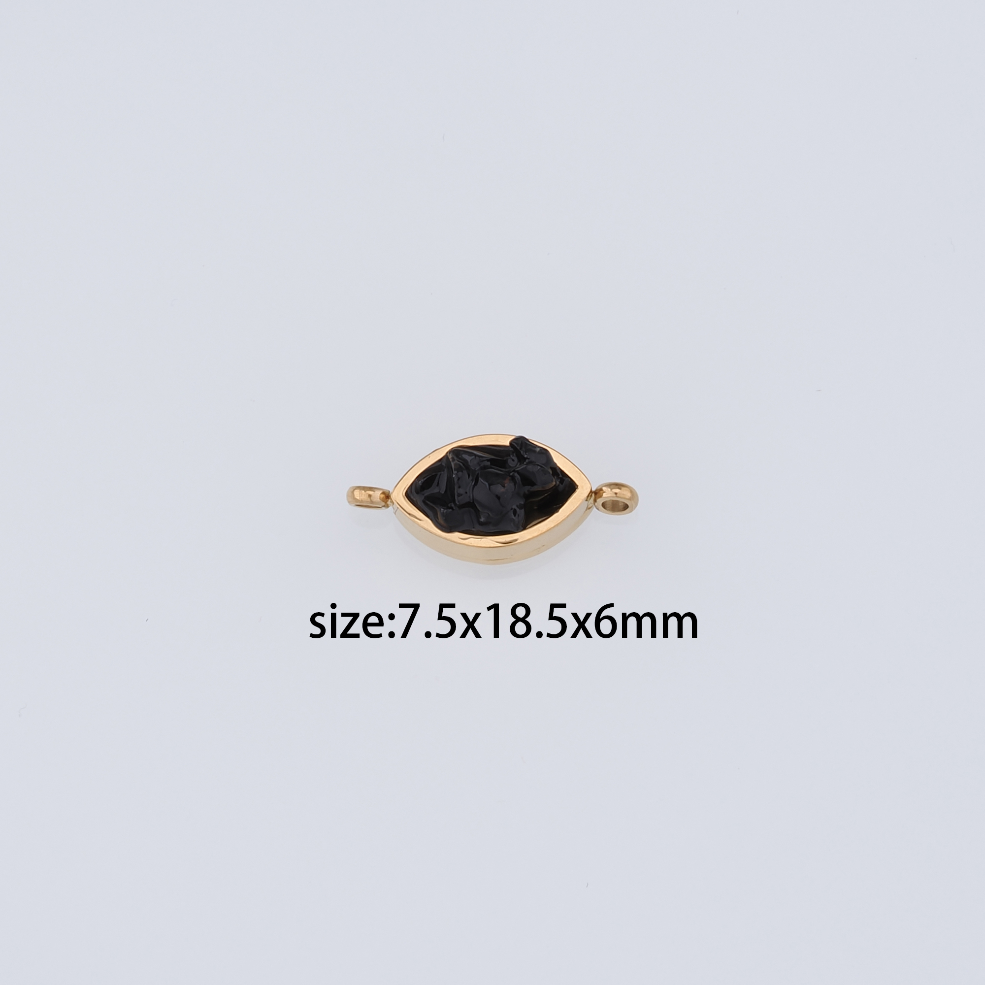 18K Gold Filled Oval Connector,Natural Stone Oval Charm Necklace Bracelet for DIY Jewelry Making Supply