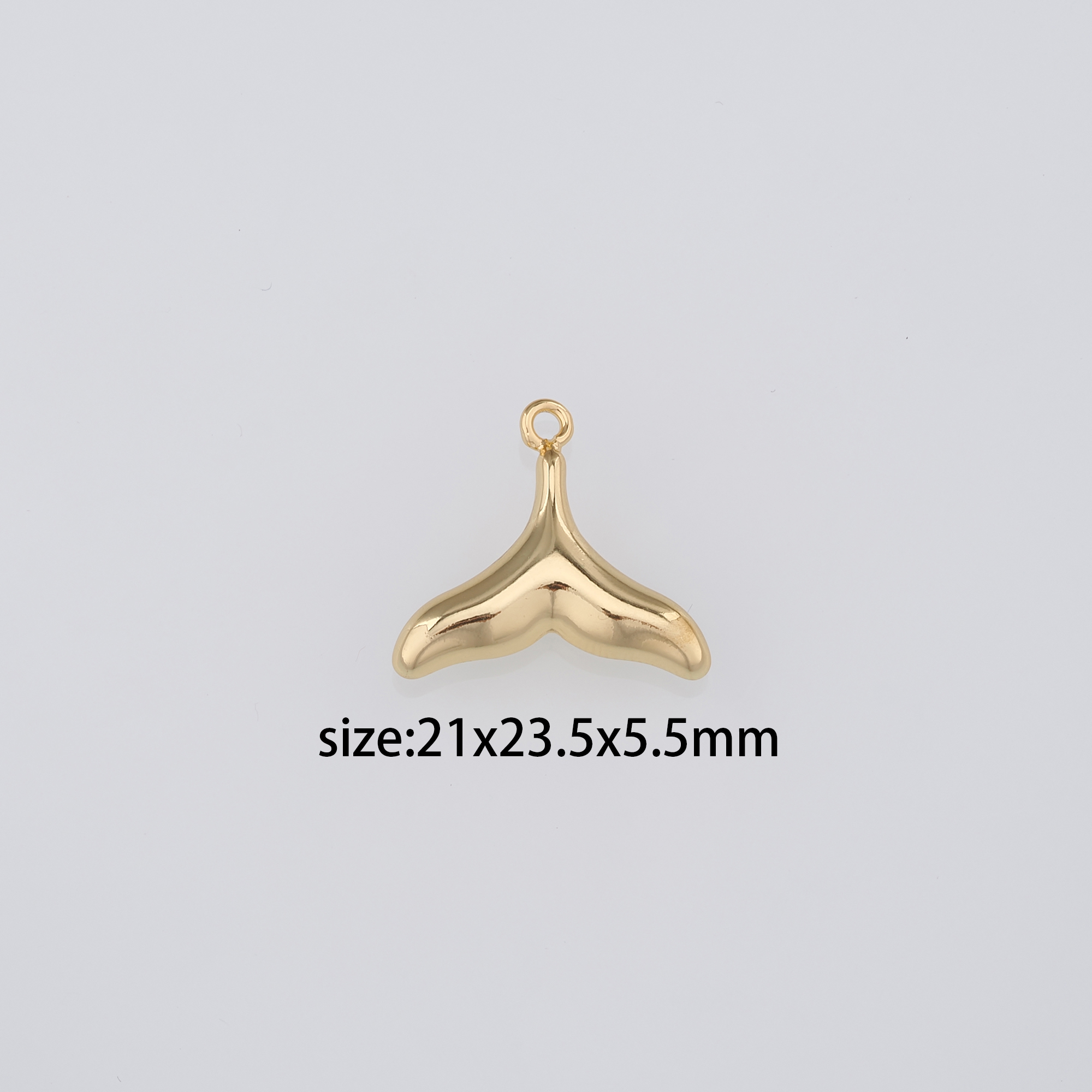 18K Gold Filled Whale Tail Pendant,Dainty Whale Tail Charm Earrings Necklace for DIY Jewelry Making Supply